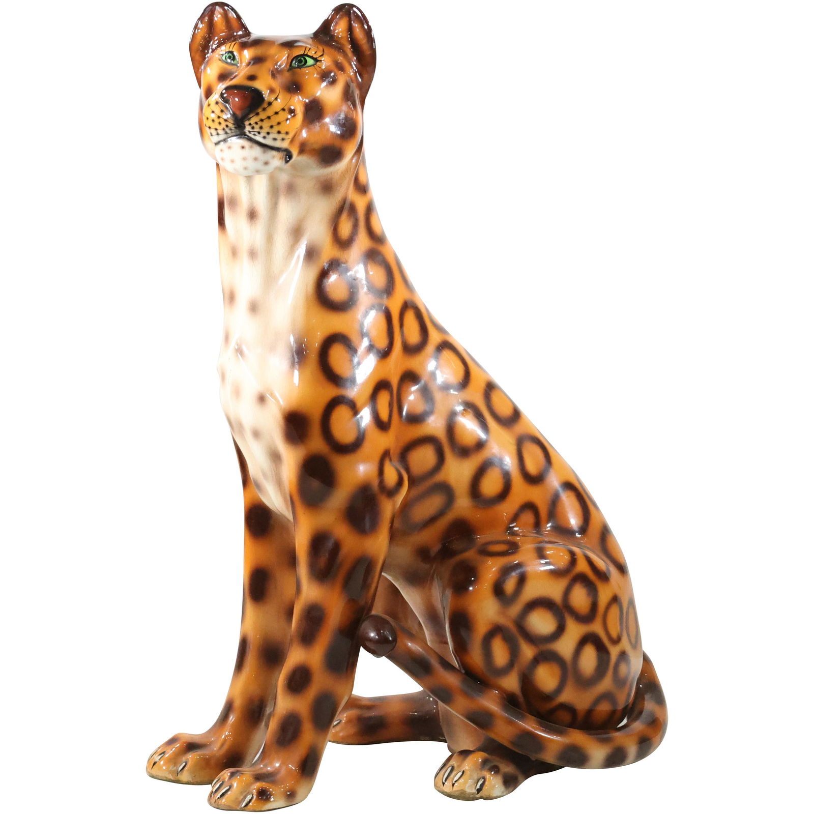 Large Ceramic Leopard Figure Statue 32.25 inches height (1 of 17)