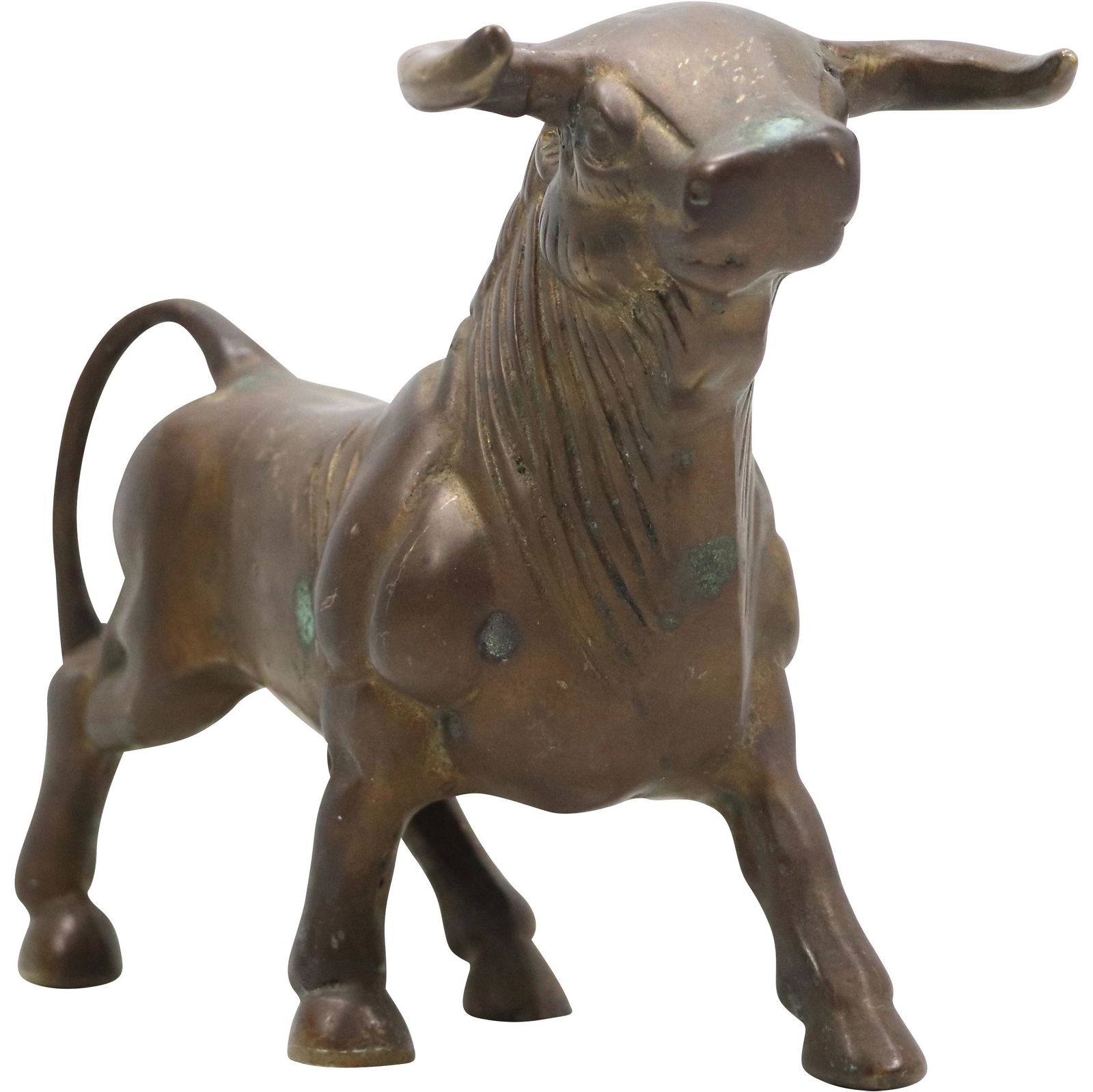 Bronze Bull Figure Statue Sculpture - Original Patina Finish (1 of 8)