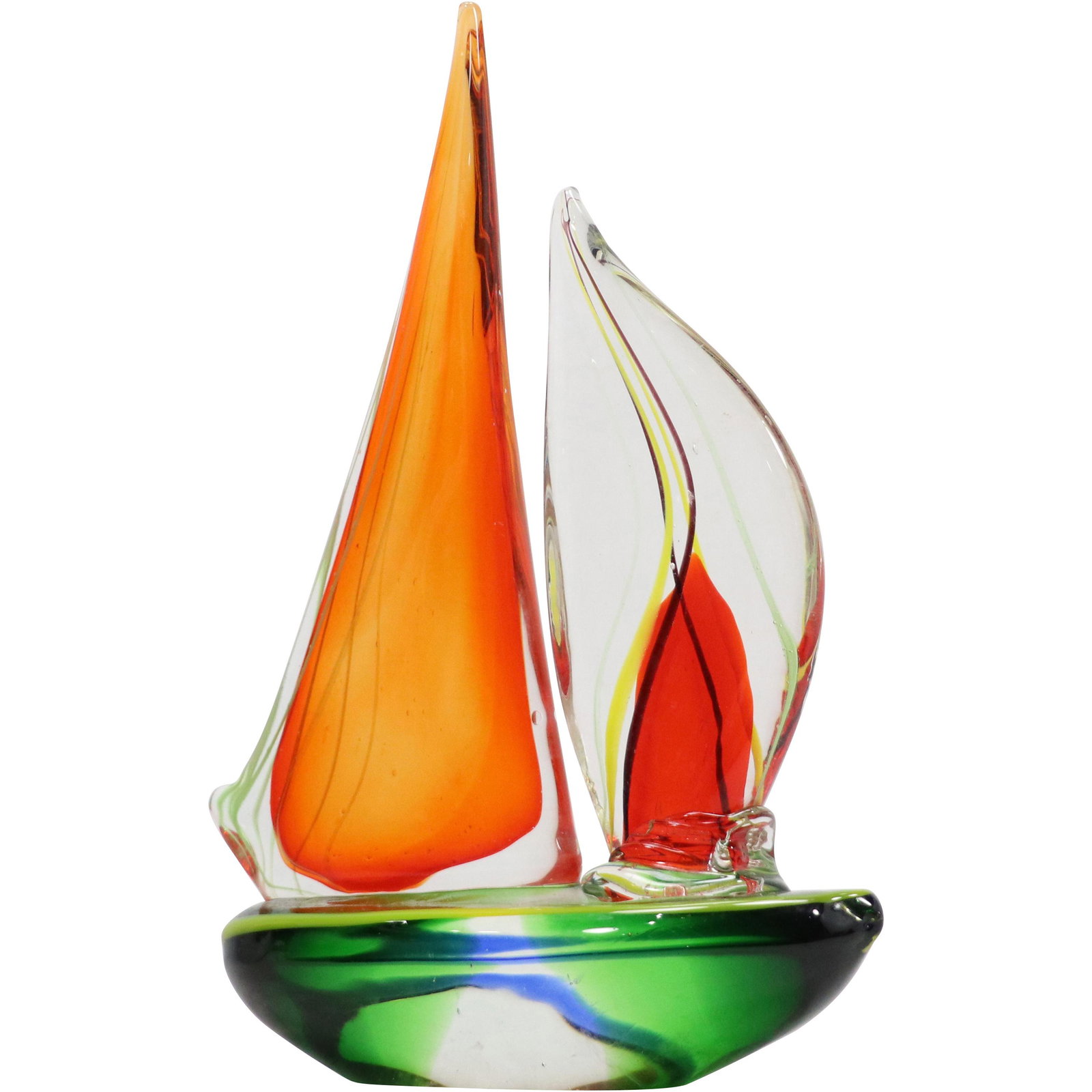 Mid-Century Modern Italian Art Glass Sail Boat: Mid-Century Modern Italian Art Glass Sail Boat 11.75 inches height. size: 11.75h 8w