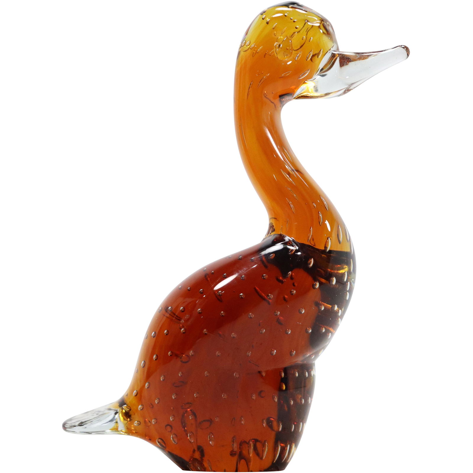 Murano Amber Art Glass Duck Figure Sculpture (1 of 9)