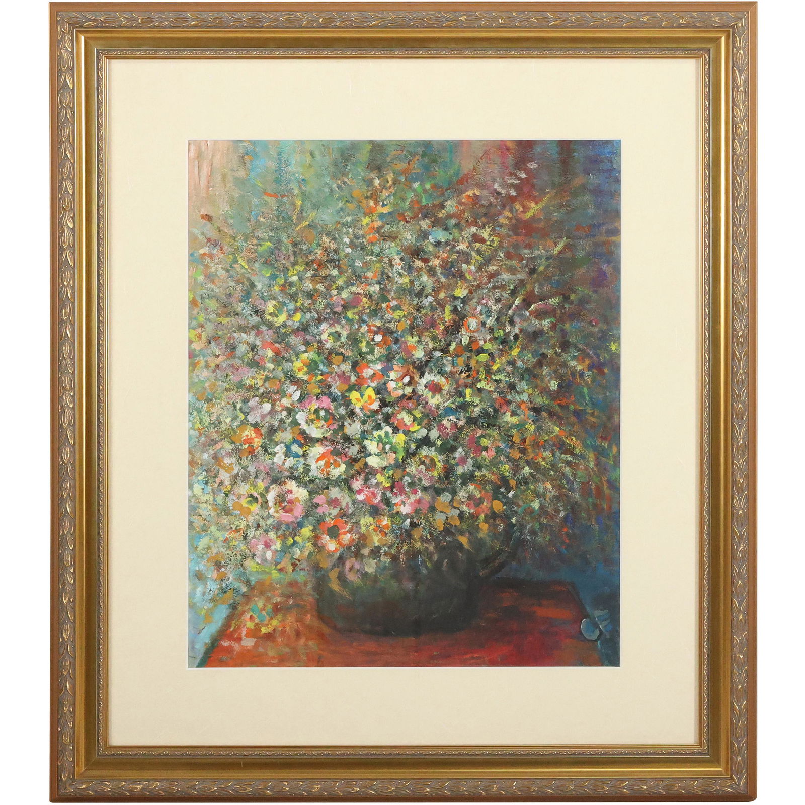 Clara Finkelstein, 1957 American - Russian, Impressionism Still Life Flowers in Vase Oil Painting (1 of 11)