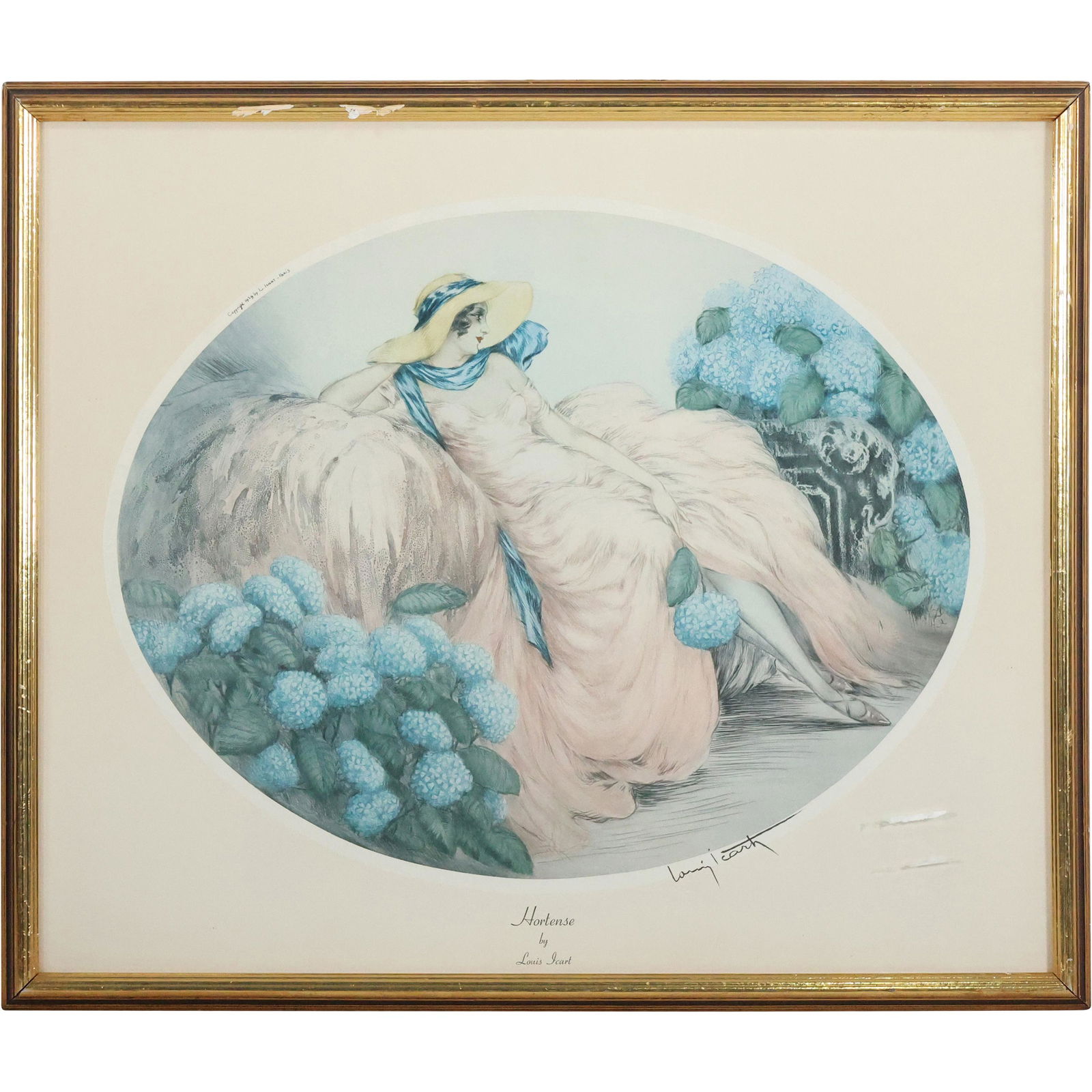 Louis Icart Print "Hortense" Signed in Plate, Framed (1 of 16)