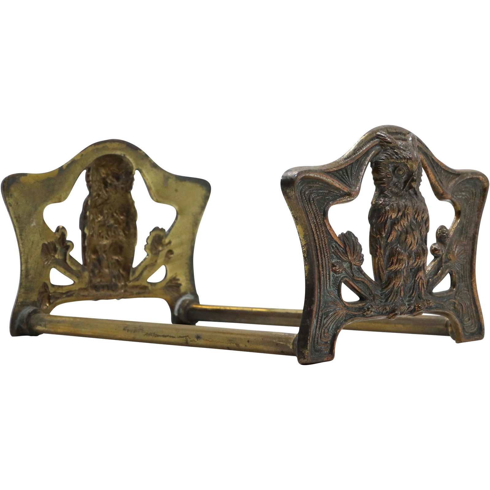 Antique Brass Owl Expandable Book Holder , Original Patina Finish (1 of 8)