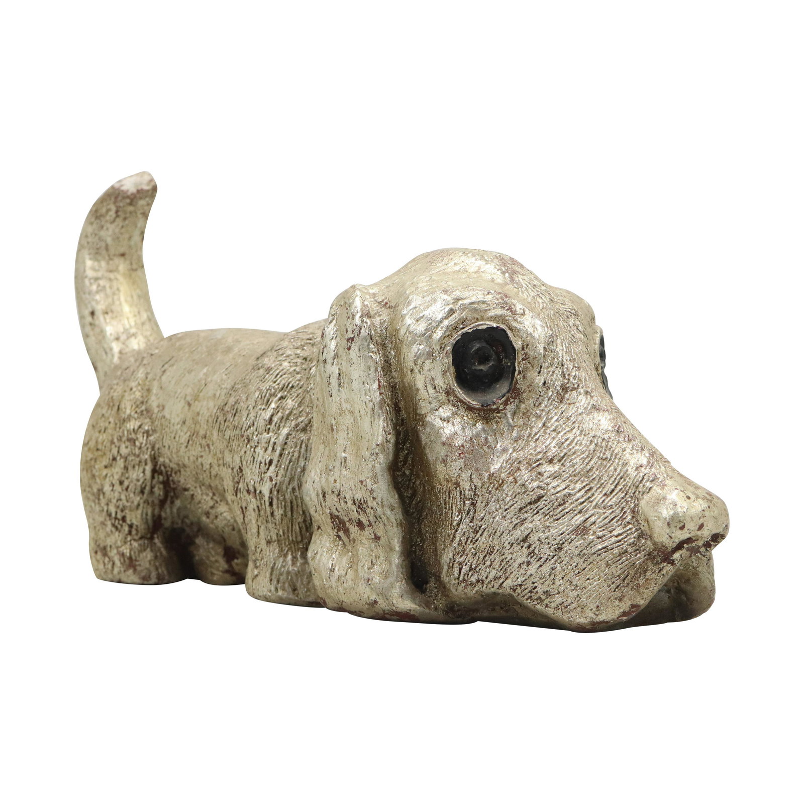 Silver Finish DOG Figure Statue in Hard Composiion: Silver Finish DOG Figure Statue in Hard Composiion. size: 6.25h 12.5w
