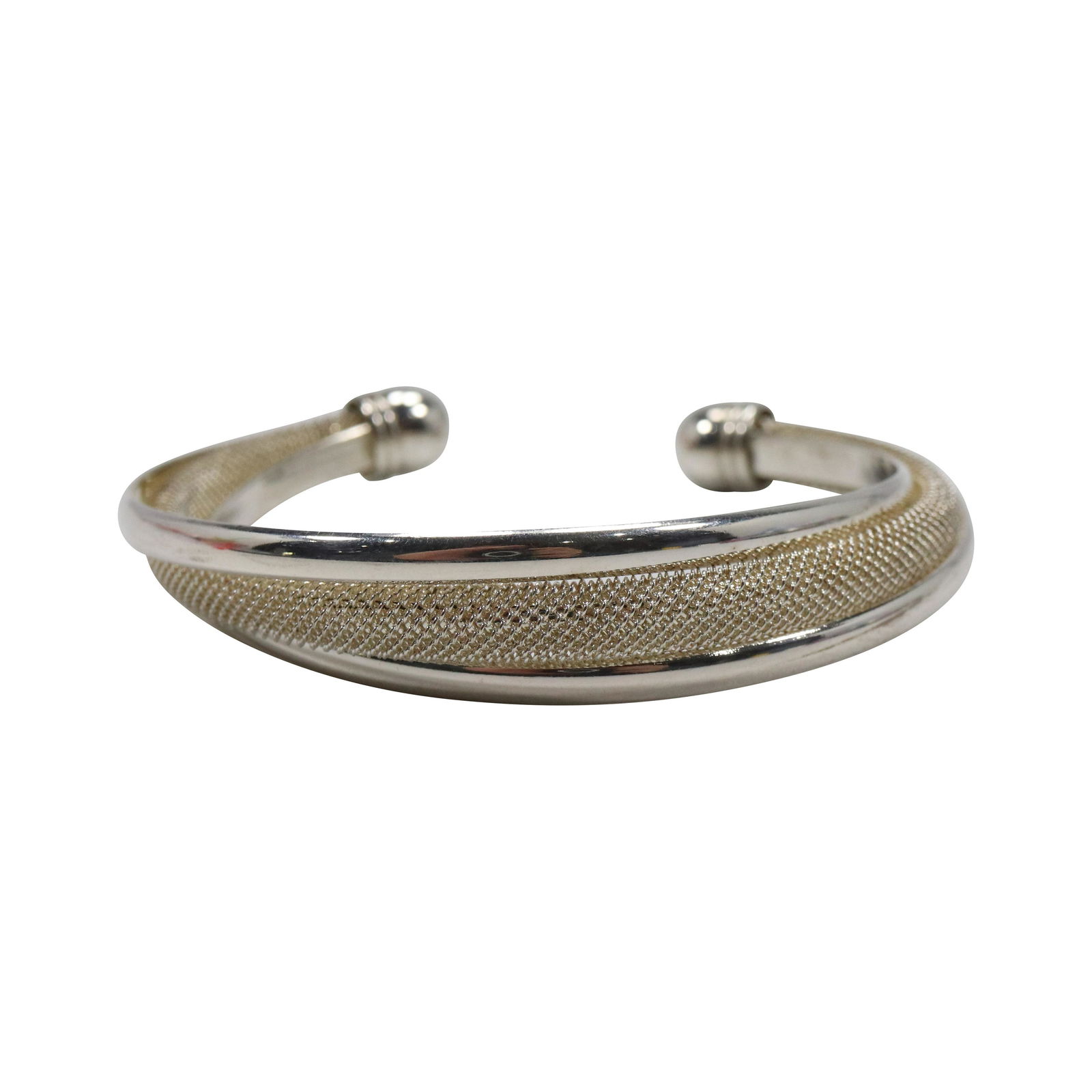 tiffany silver mesh cuff bracelet