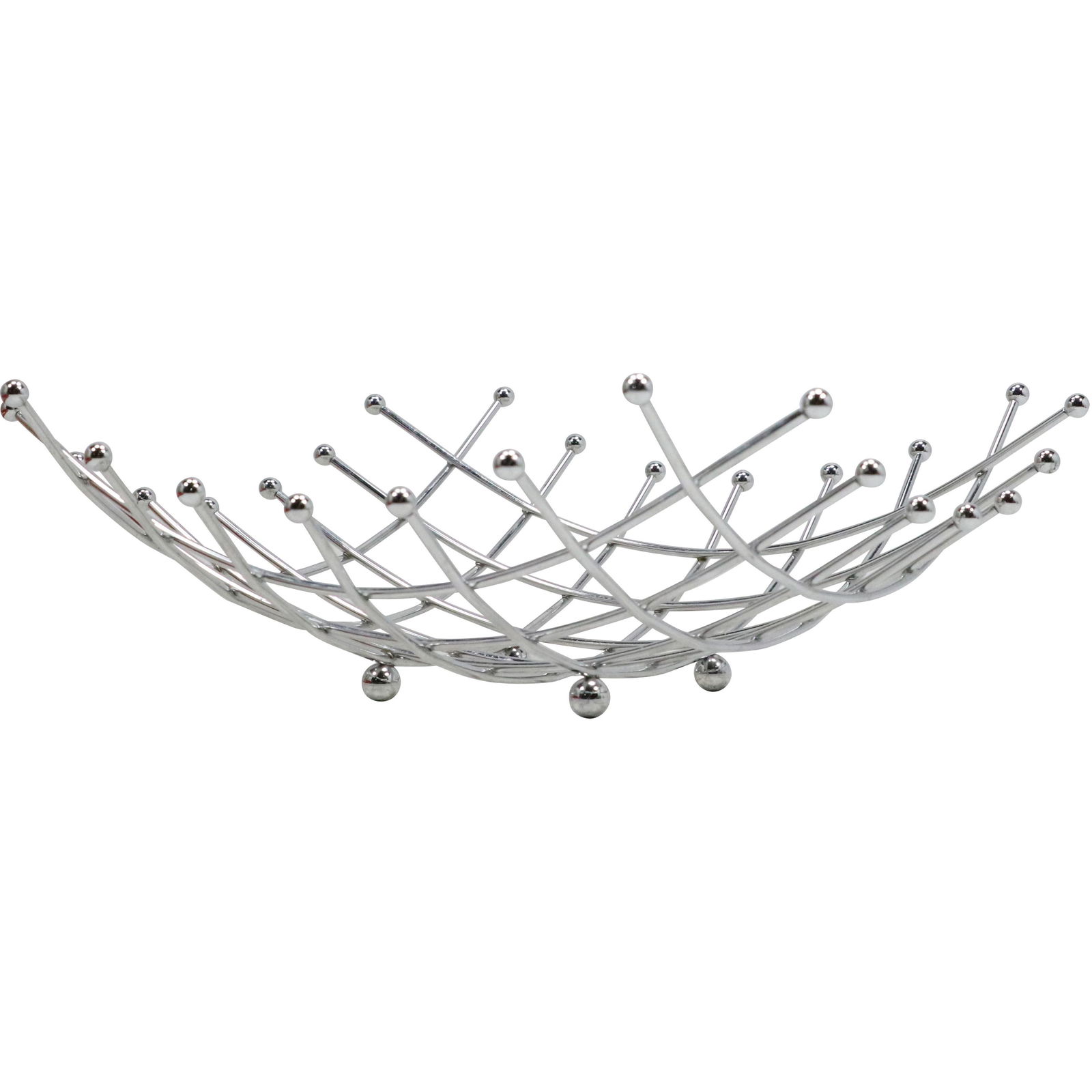 Modern Design Chrome Metal Wire Footed Basket (1 of 6)