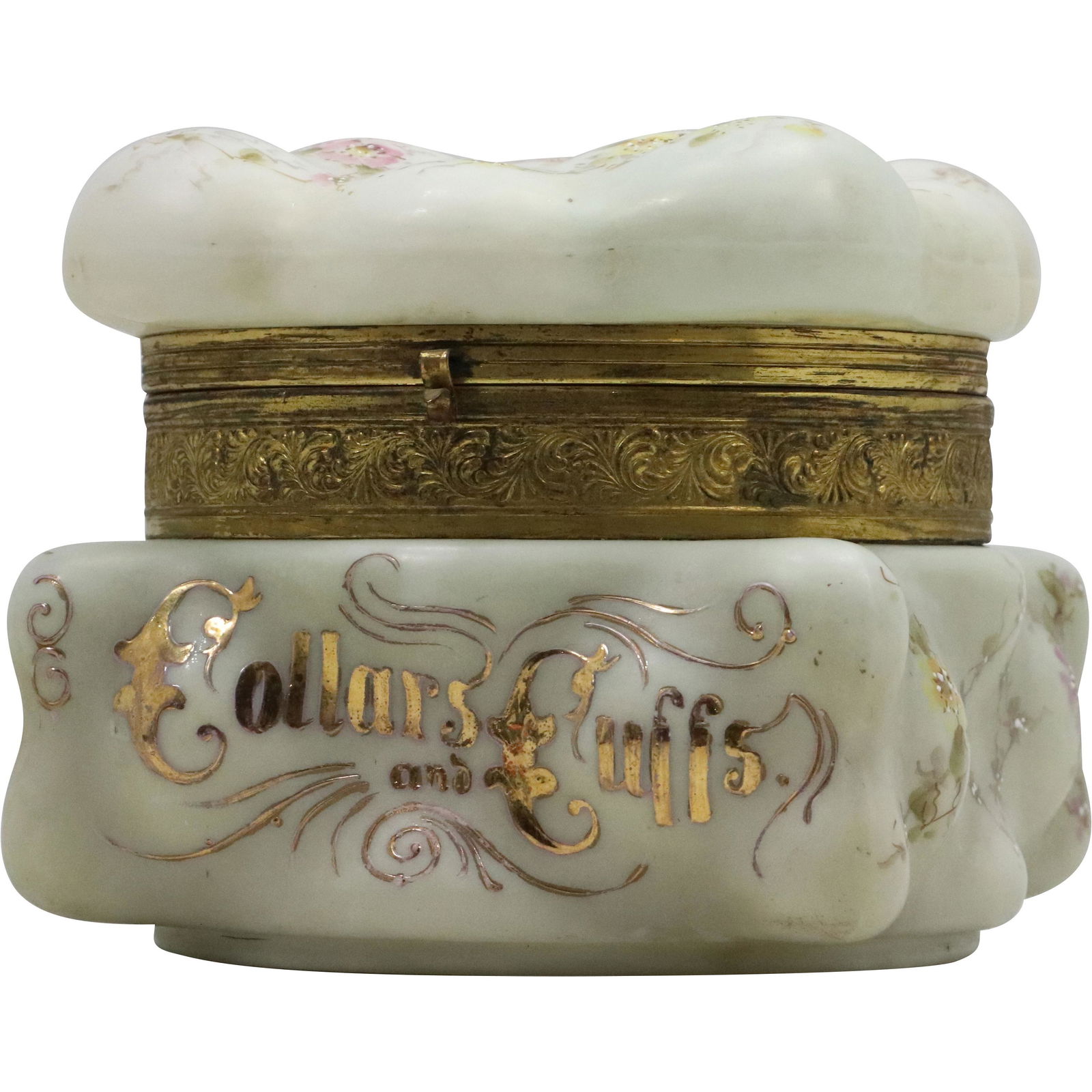 19th C. Victorian Wavecrest Glass "Collars & Cuffs"  Box (1 of 11)