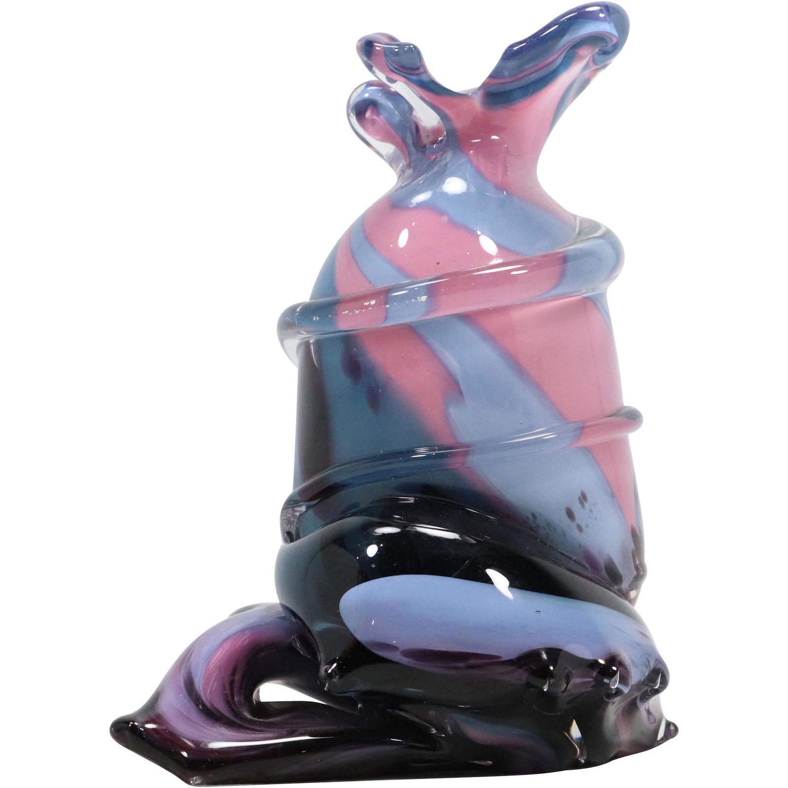 Signed Master glass-blowing artist Kimball Trump, Sculpture Art Glass Vase (1 of 9)