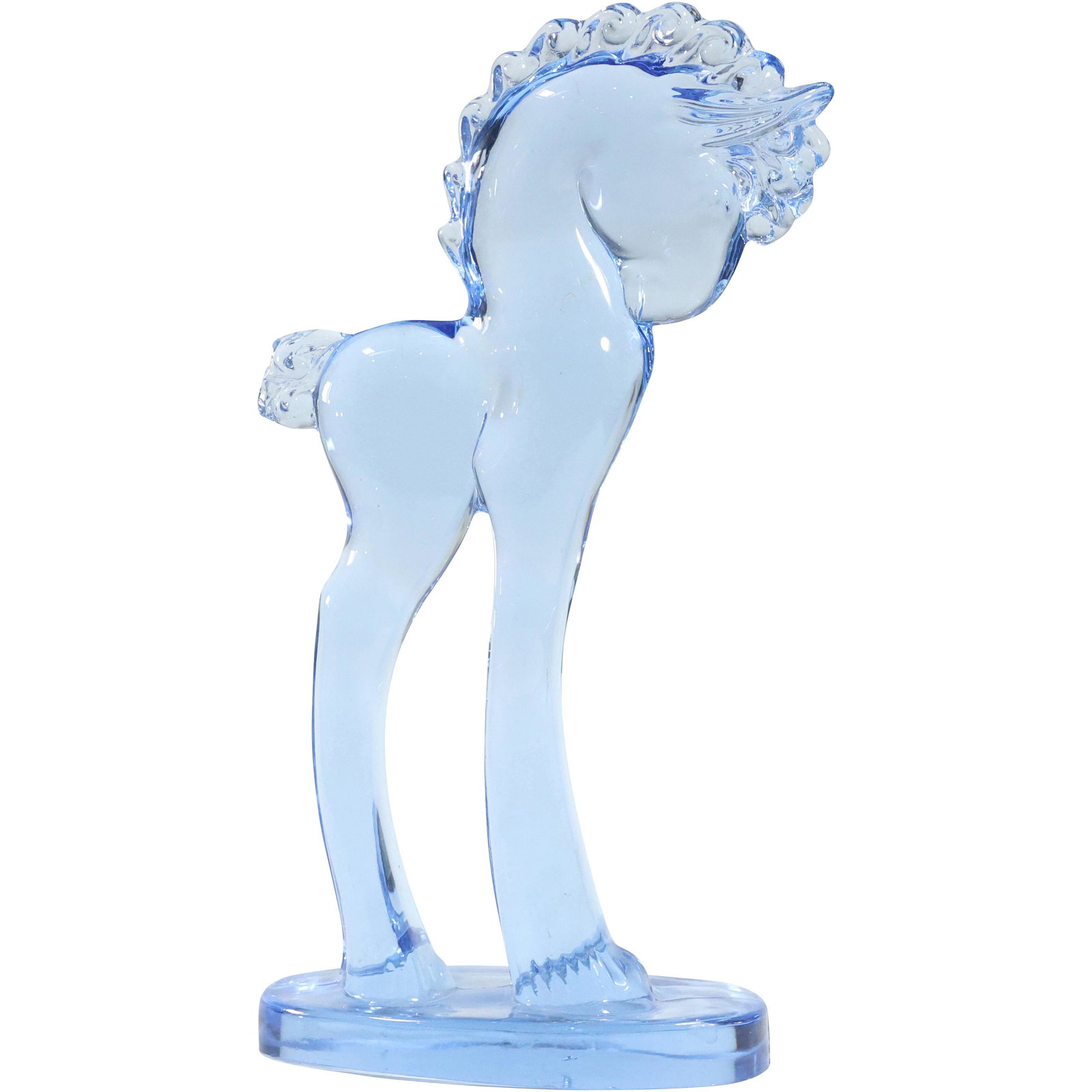 Ice Blue Glass Equestrian Horse Figure Statue - Elegant: Ice Blue Glass Equestrian Horse Figure Statue - Elegant. size: 11.25 x 5.5