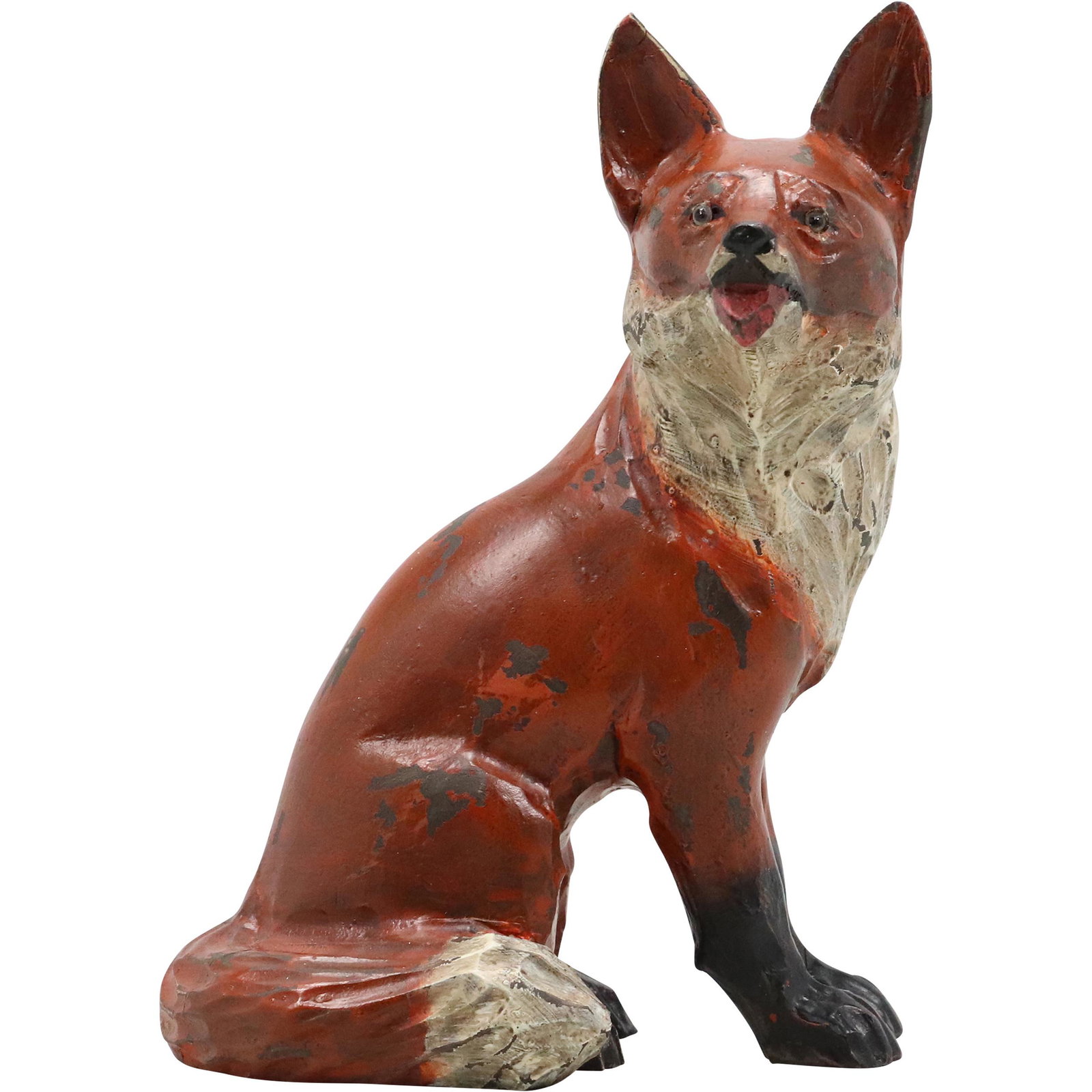 Cast Iron FOX Figurative Doorstop in Original Paint Finish: Cast Iron FOX Figurative Doorstop in Original Paint Finish. size: 8.25h 6w