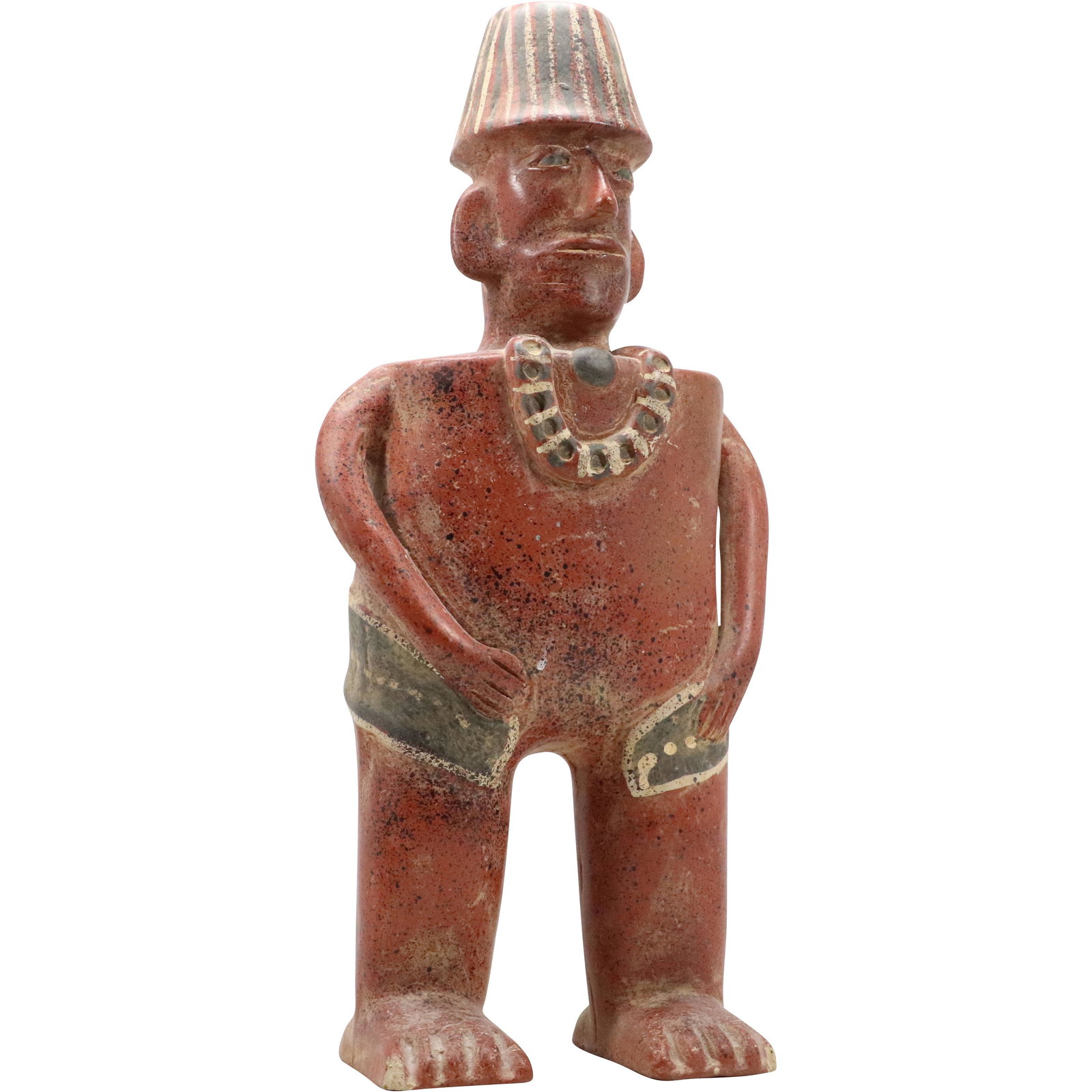 Tall Redware Pottery Statue Man Sculpture 19.25 inches height: Tall Redware Pottery Statue Man Sculpture 19.25 inches height. size: 19.25h 9w