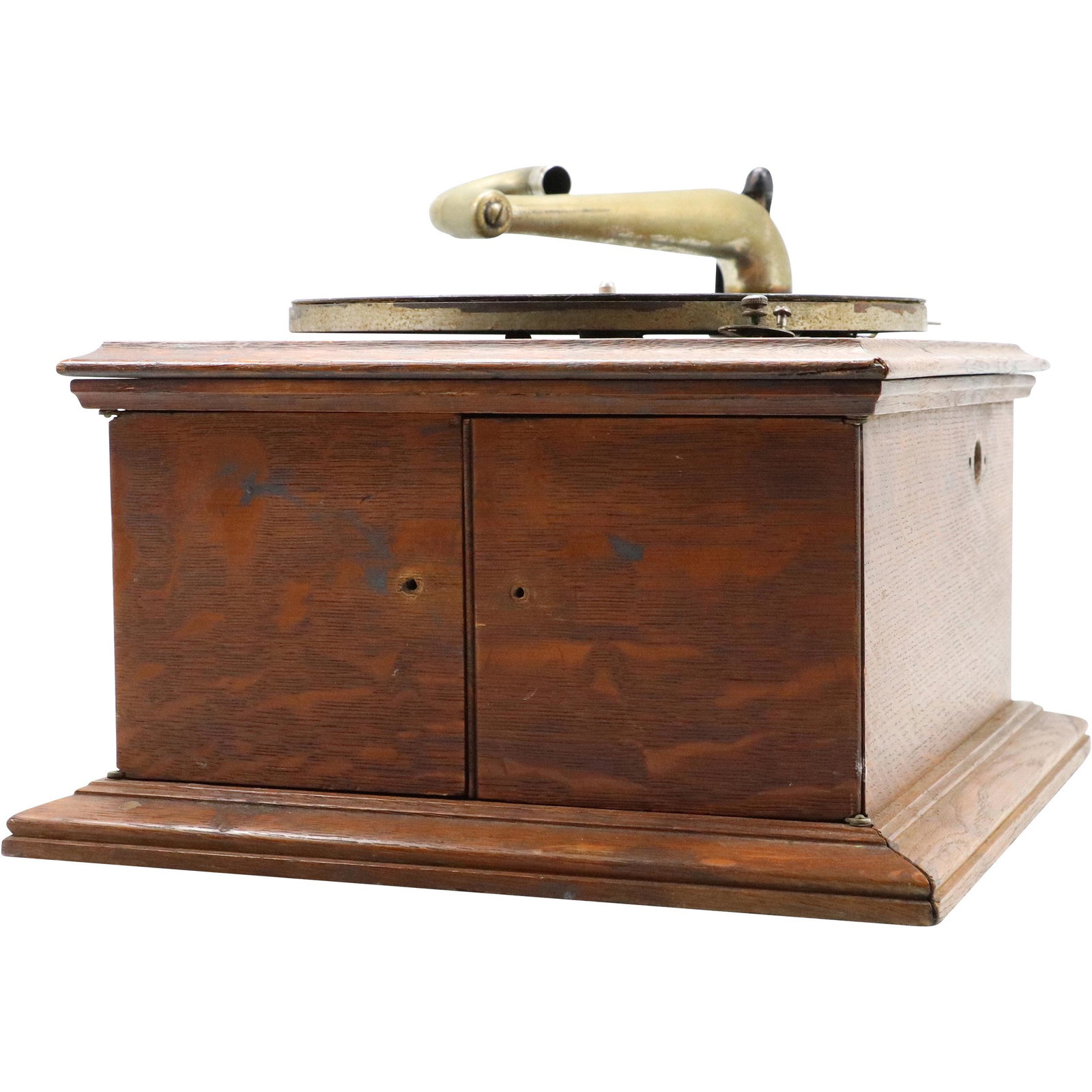 Oak Case Antique Wind-Up Table Top Victrola for Restoration: Oak Case Antique Wind-Up Table Top Victrola for Restoration. Needs resonator, crank, size: 11h 14.5w