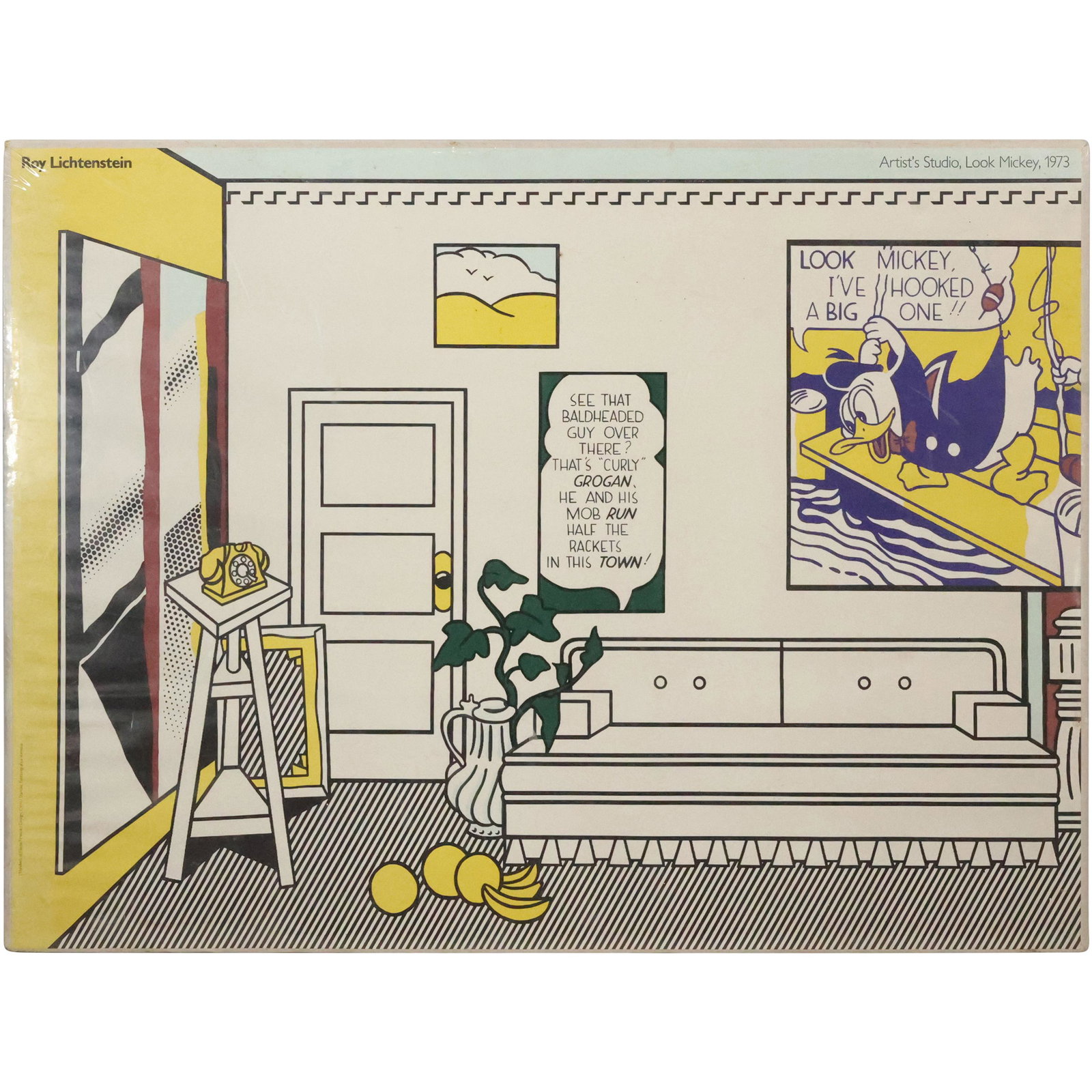 Roy Lichtenstein Large Color Lithograph "Curly" Grogan: Roy Lichtenstein Large Color Lithograph "Curly" Grogan. size: 27 x 37
