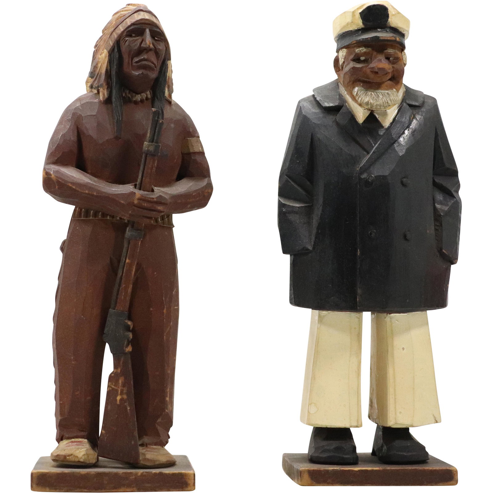 [2] Finely Carved Wooden Statues: Indian Chief and Old Salty Seaman (1 of 18)