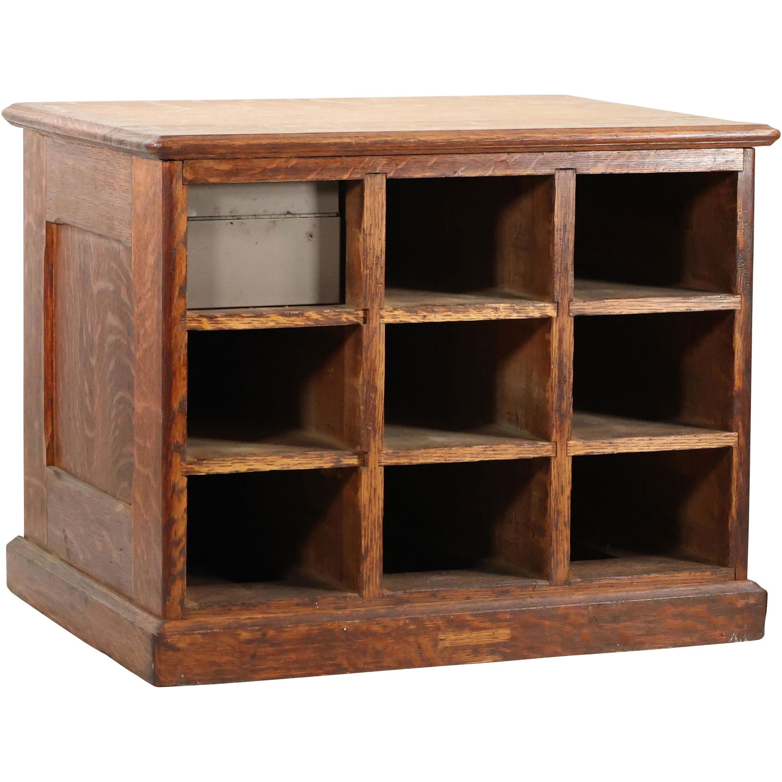 Antique Oak Country Store 9-Cubby Cabinet (1 of 10)