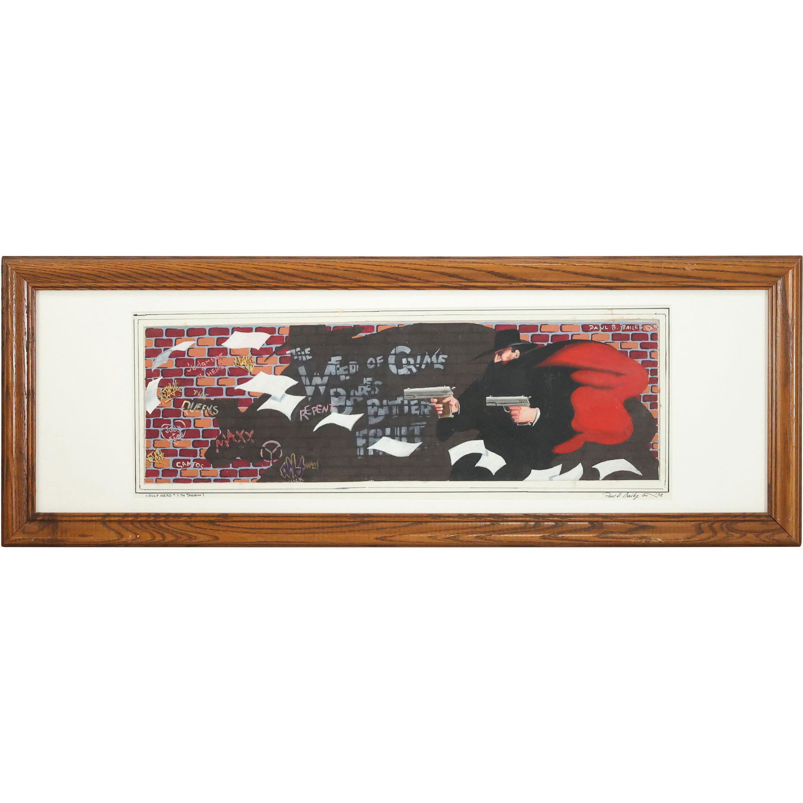 Paul B Bailey "Pulp Hero" Original Illustration Art "Crime" Painting on Board (1 of 19)