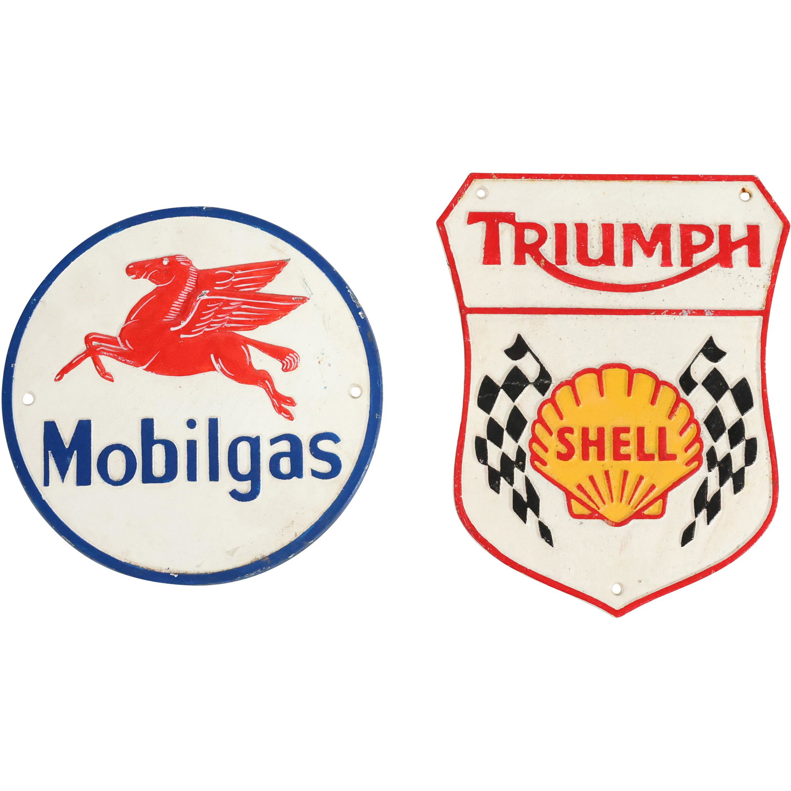 [2] Novelty Cast Iron Signs :Mobilgas, Shell (1 of 9)