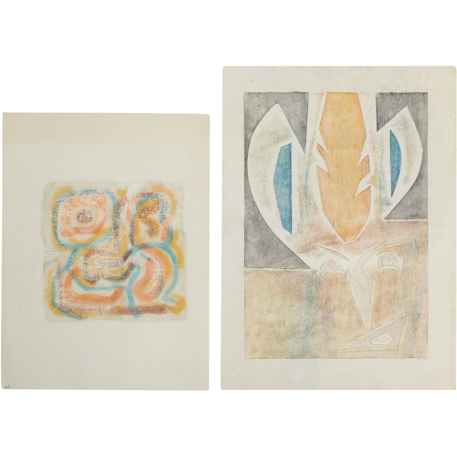 [2] Mid-Century Modern Abstract Works on Paper (1 of 16)