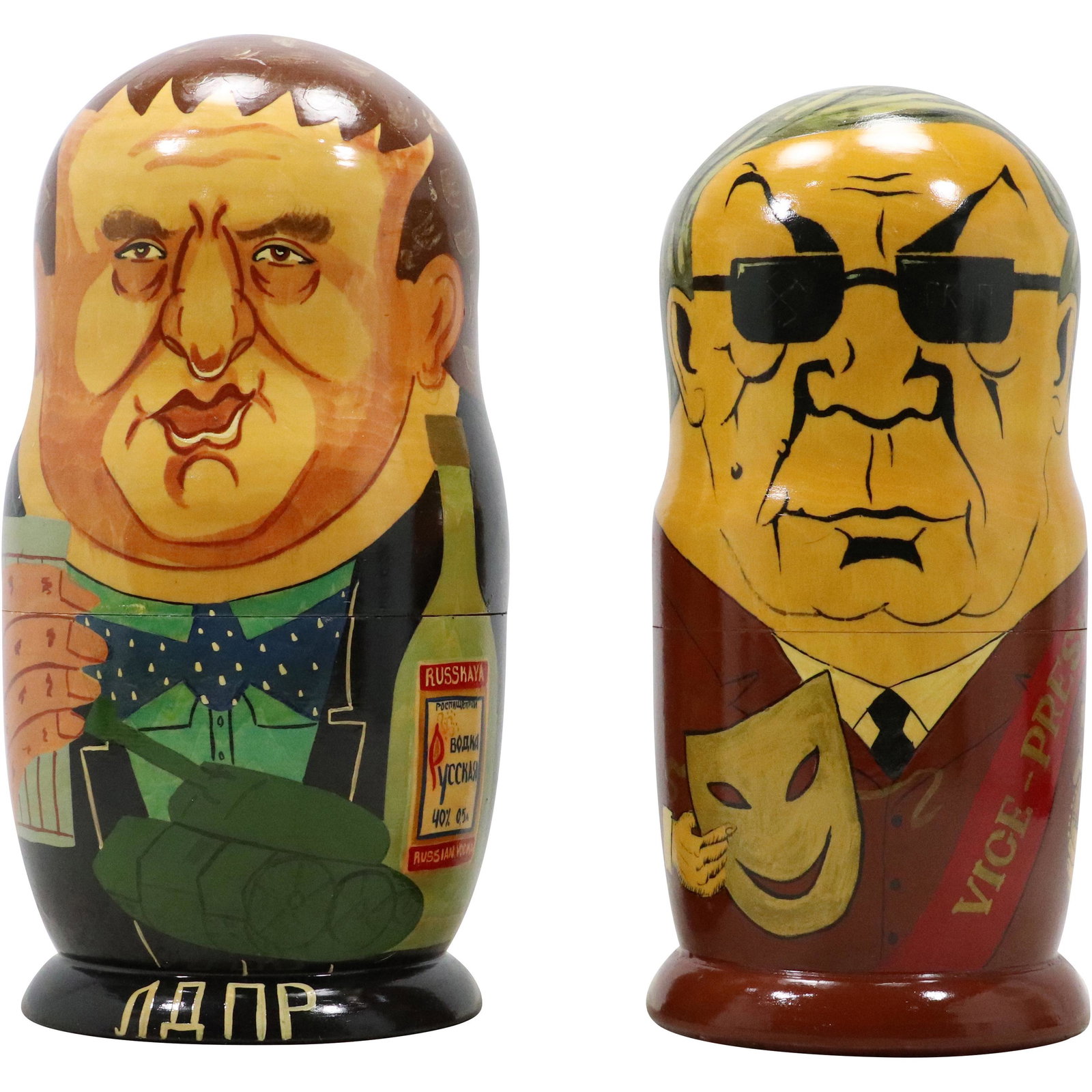 [2] Russian Hand Painted Nestings of Wooden Dolls "Russian Diplomats" (1 of 18)