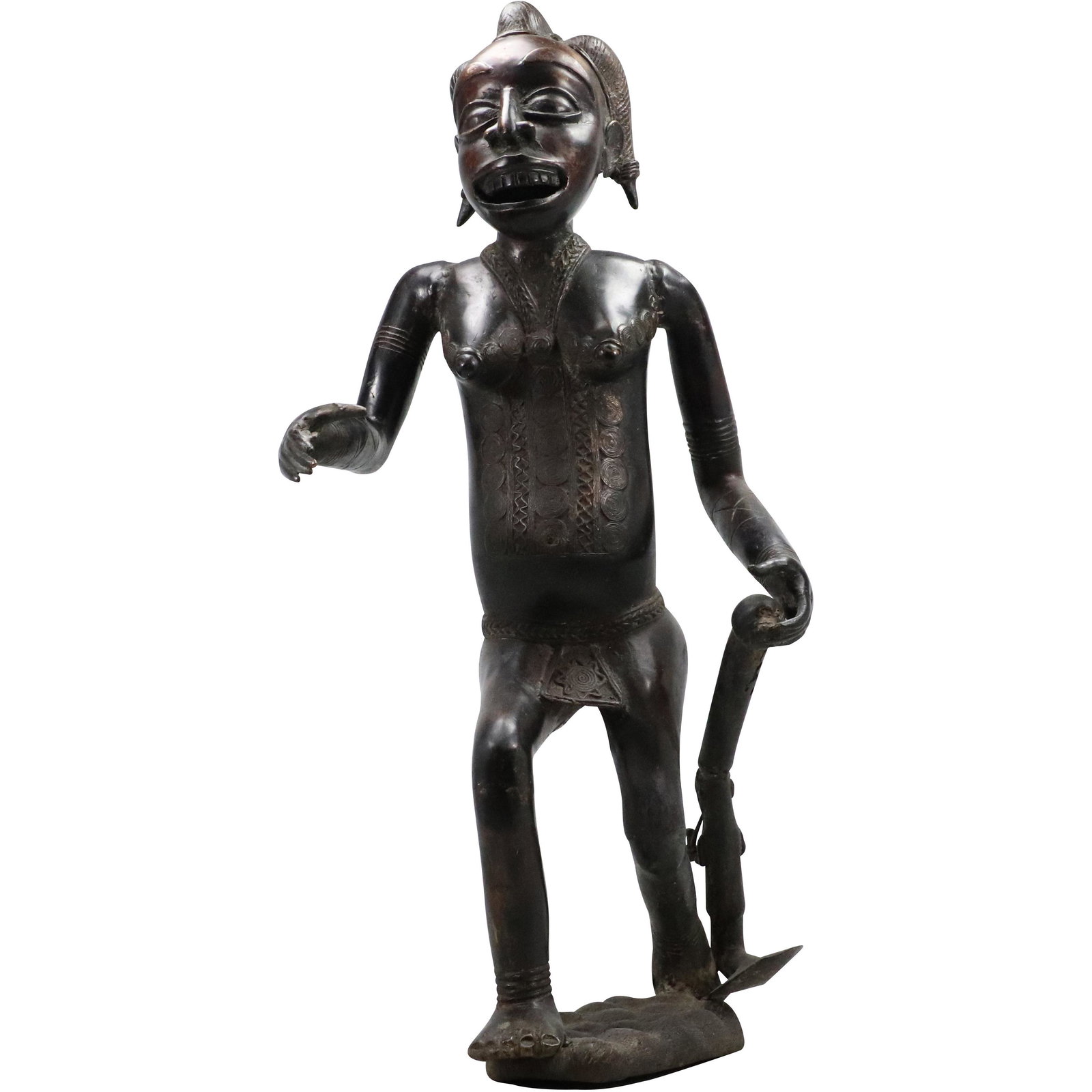 26.5 inches Tall Bronze African Medicine Man Figurative Sculpture (1 of 8)