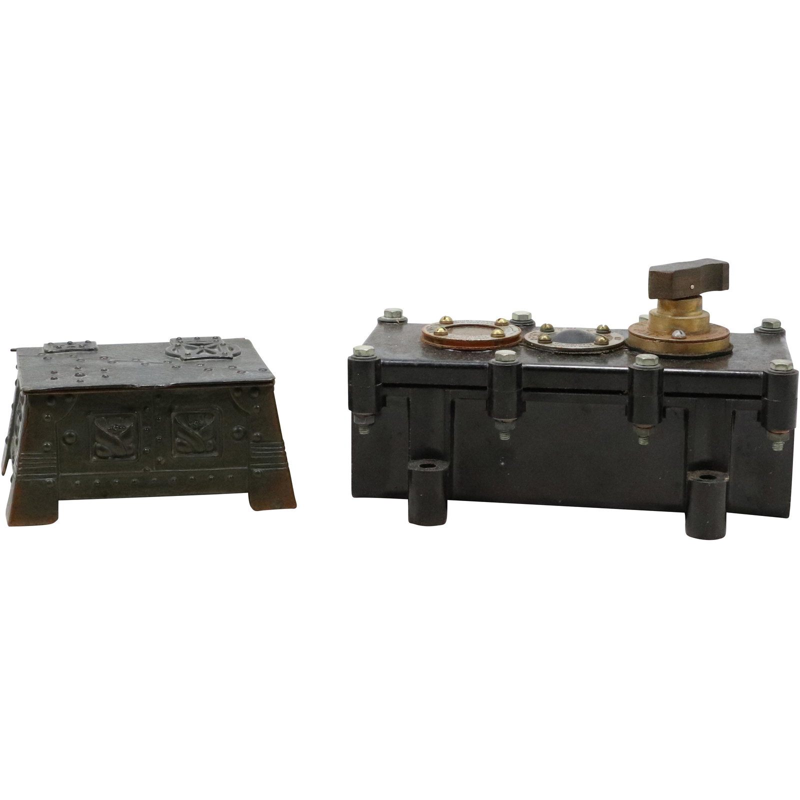 Arts And Crafts Metal Box and Train Controller (1 of 11)