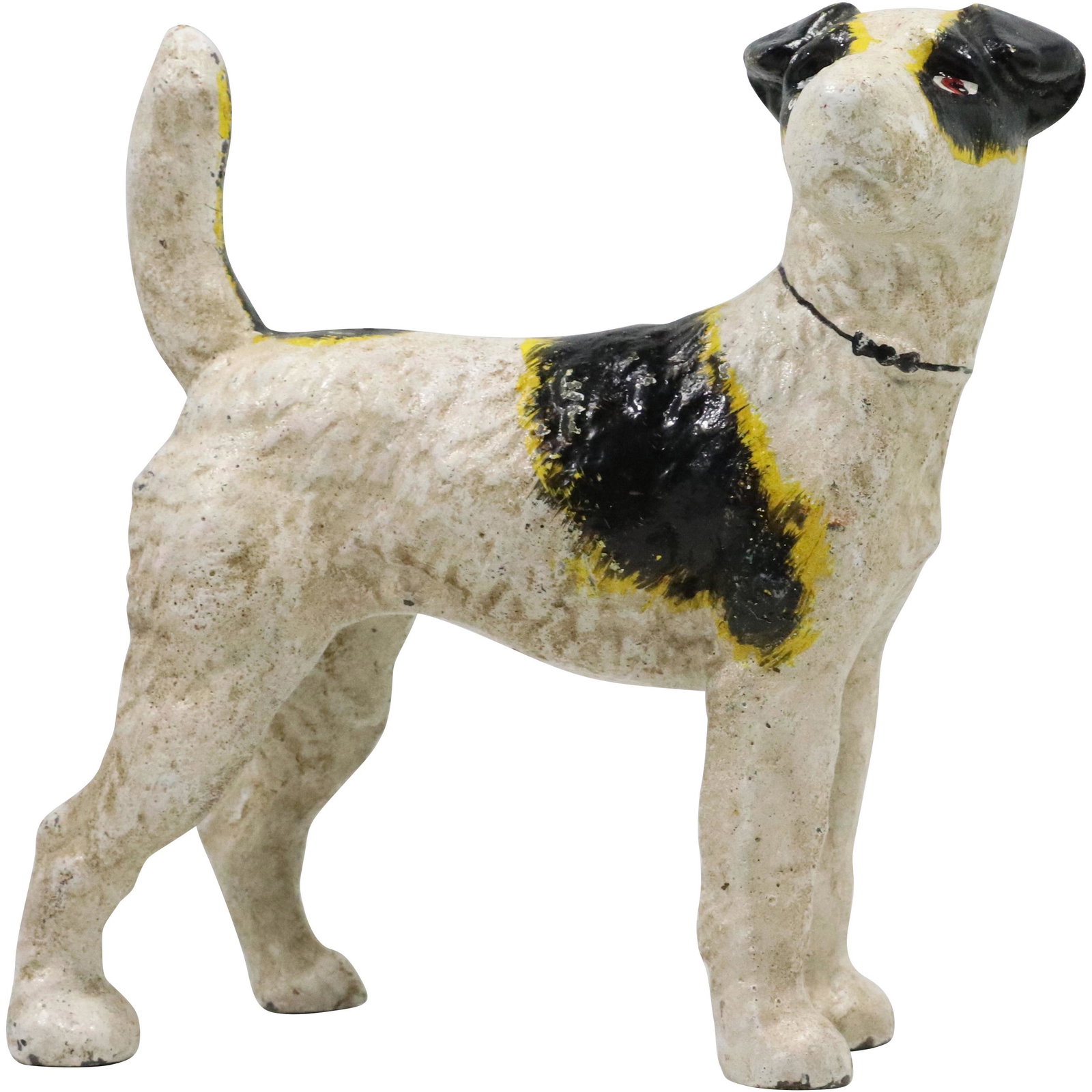 Russell Terrier Antique Cast Iron Figurative Doorstop in Original Paint Finish: Russell Terrier Antique Cast Iron Figurative Doorstop in Original Paint Finish. size: 8.5h 8.5w