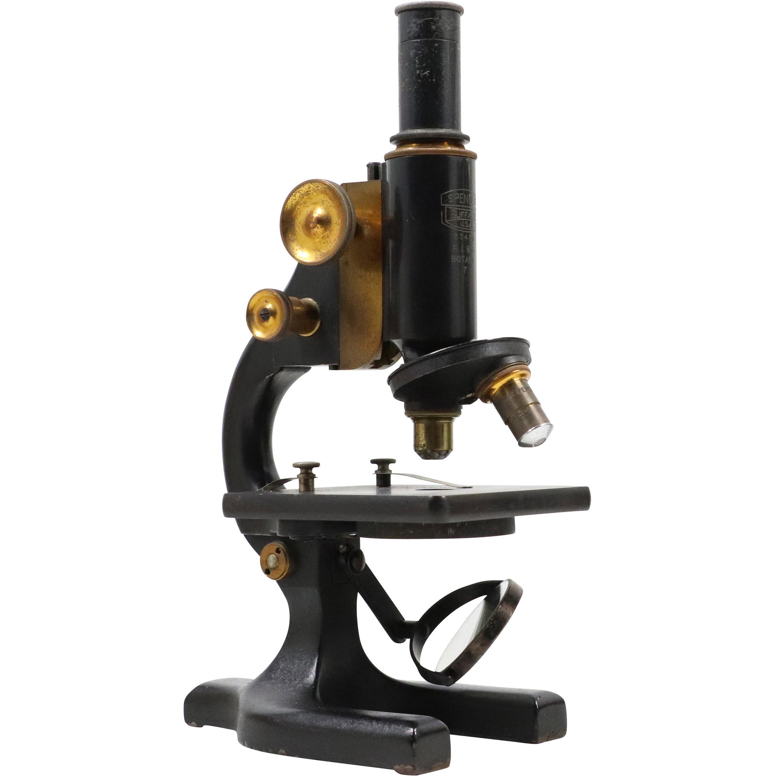 Spencer Buffalo USA Vintage Microscope Iron and Brass: Spencer Buffalo USA Vintage Microscope Iron and Brass size: 12h 6.5w