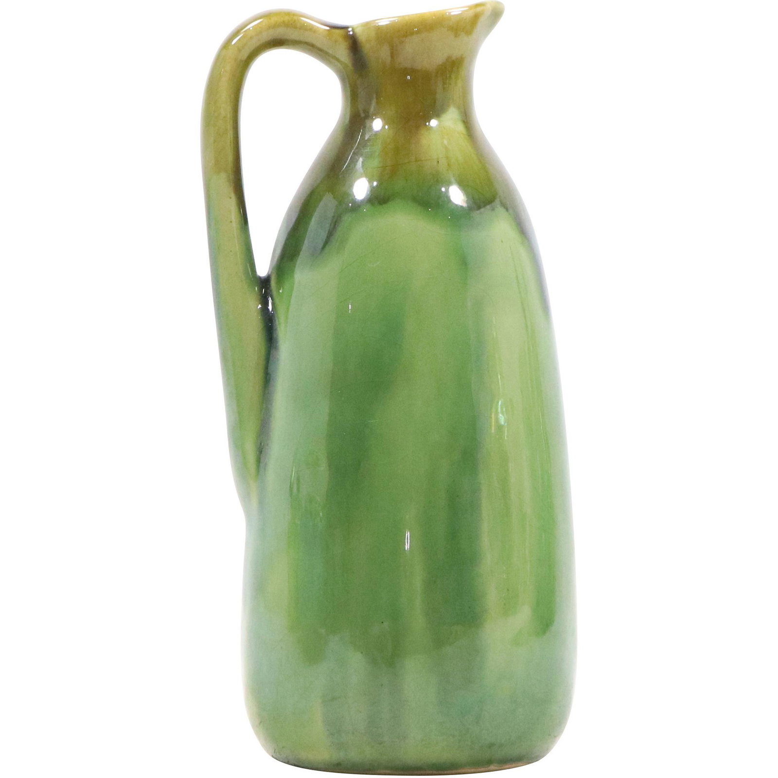 Anna Van, Colo. Springs Green Art Pottery Pitcher: Anna Van, Colo. Springs Green Art Pottery Pitcher. size: 6.75h 3w