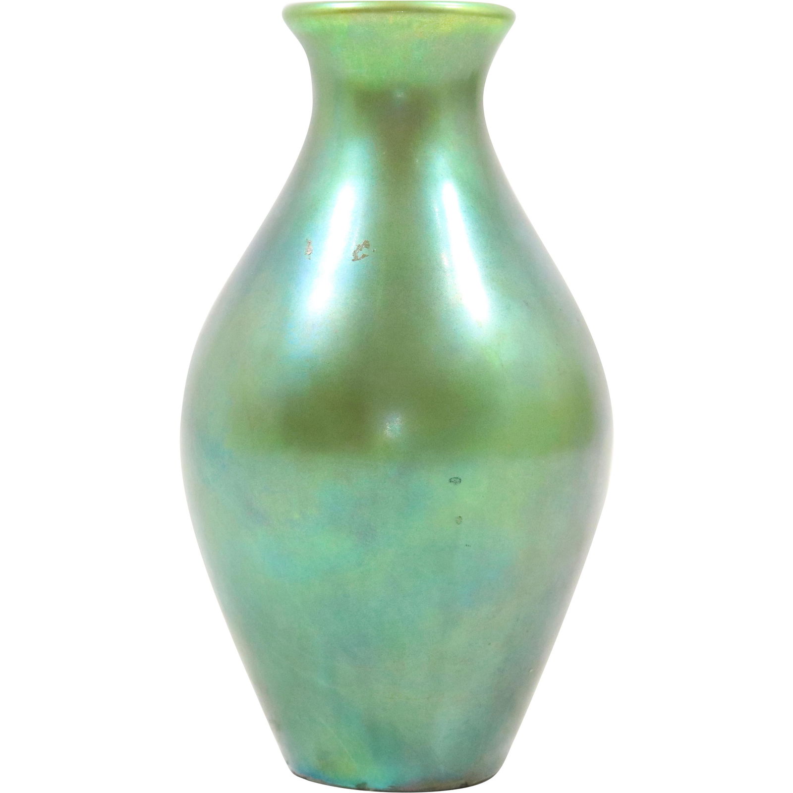 Zsolnay Green Lustre Porcelain Vase: Zsolnay Green Lustre Porcelain Vase size: 5.5h 3w