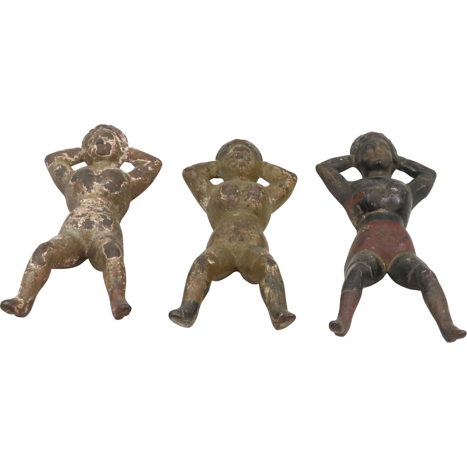 [3] Assorted Antique Cast Iron NAUGHTY NELLIE Figurative Bootjacks: [3] Assorted Antique Cast Iron NAUGHTY NELLIE Figurative Bootjacks. size: 9.5 11h 5w