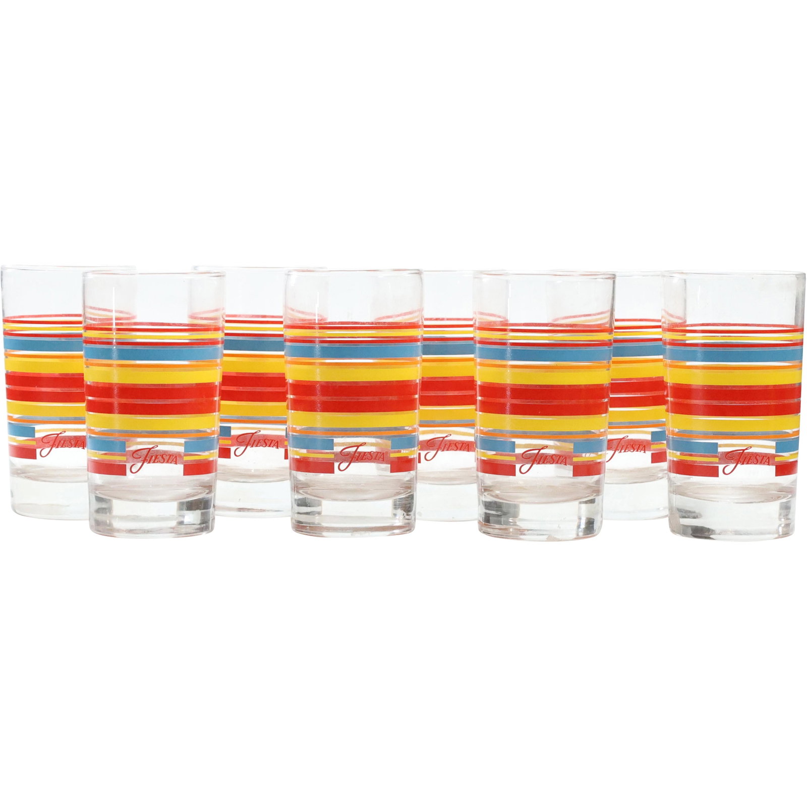 [6] Six "Fiesta" Drinking Glasses: [6] Six "Fiesta" Drinking Glasses. size: 4.25 x 2.25