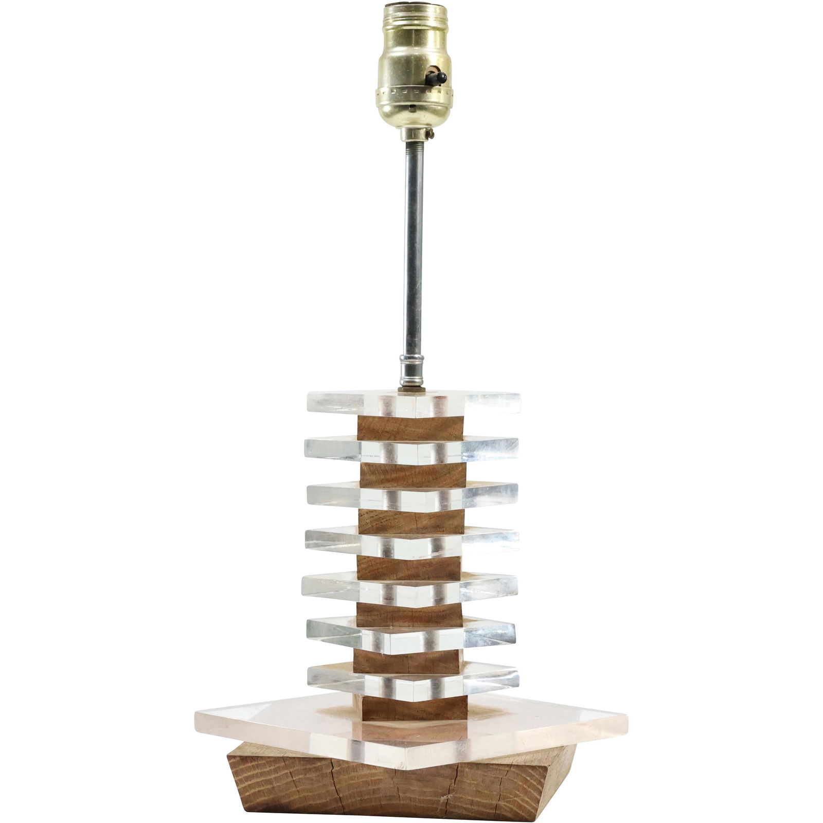 Mid-Century Modern Lucite Multi Stacked Tower Lamp: Mid-Century Modern Lucite Multi Stacked Tower Lamp. size: 15.5 x 8.5