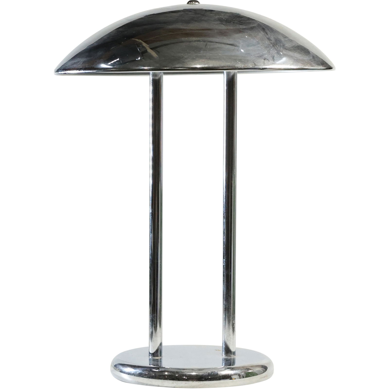 Chrome Modern Design "Flying Saucer" Space Age Table Lamp: Chrome Modern Design "Flying Saucer" Space Age Table Lamp. size: 17.5 x 12.75