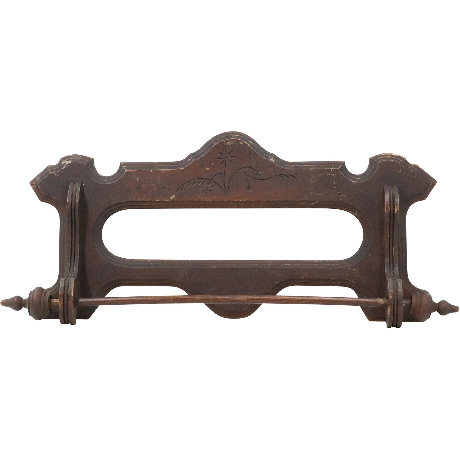 Victorian Wooden Wall Mount Tie Rack: Victorian Wooden Wall Mount Tie Rack. size: 10.25h 24w
