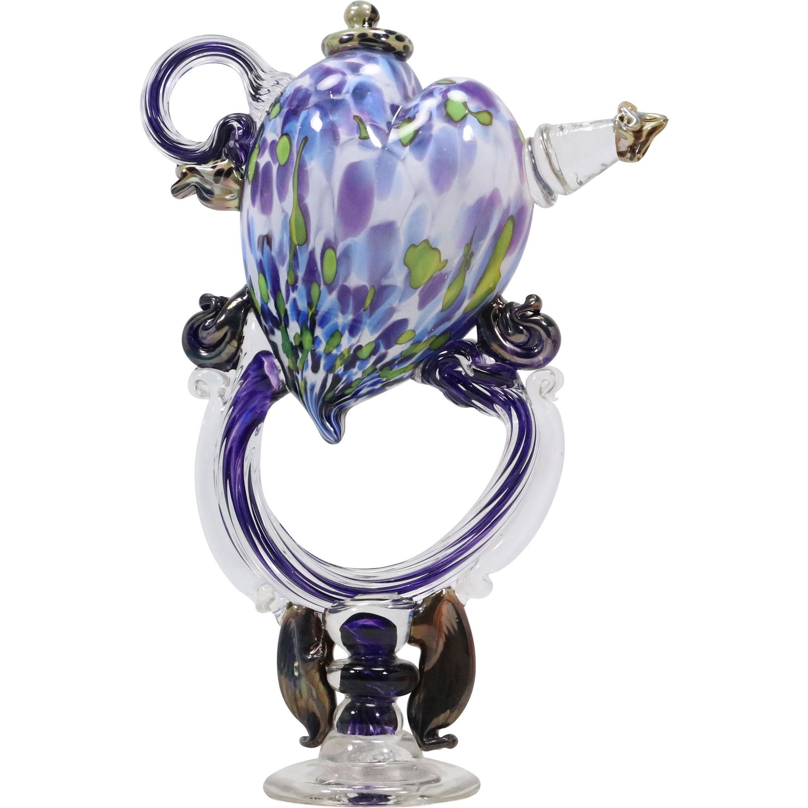 Paul Allen Counts Glass Sculpture. 20th Century, Open Heart Center, Signed (1 of 11)