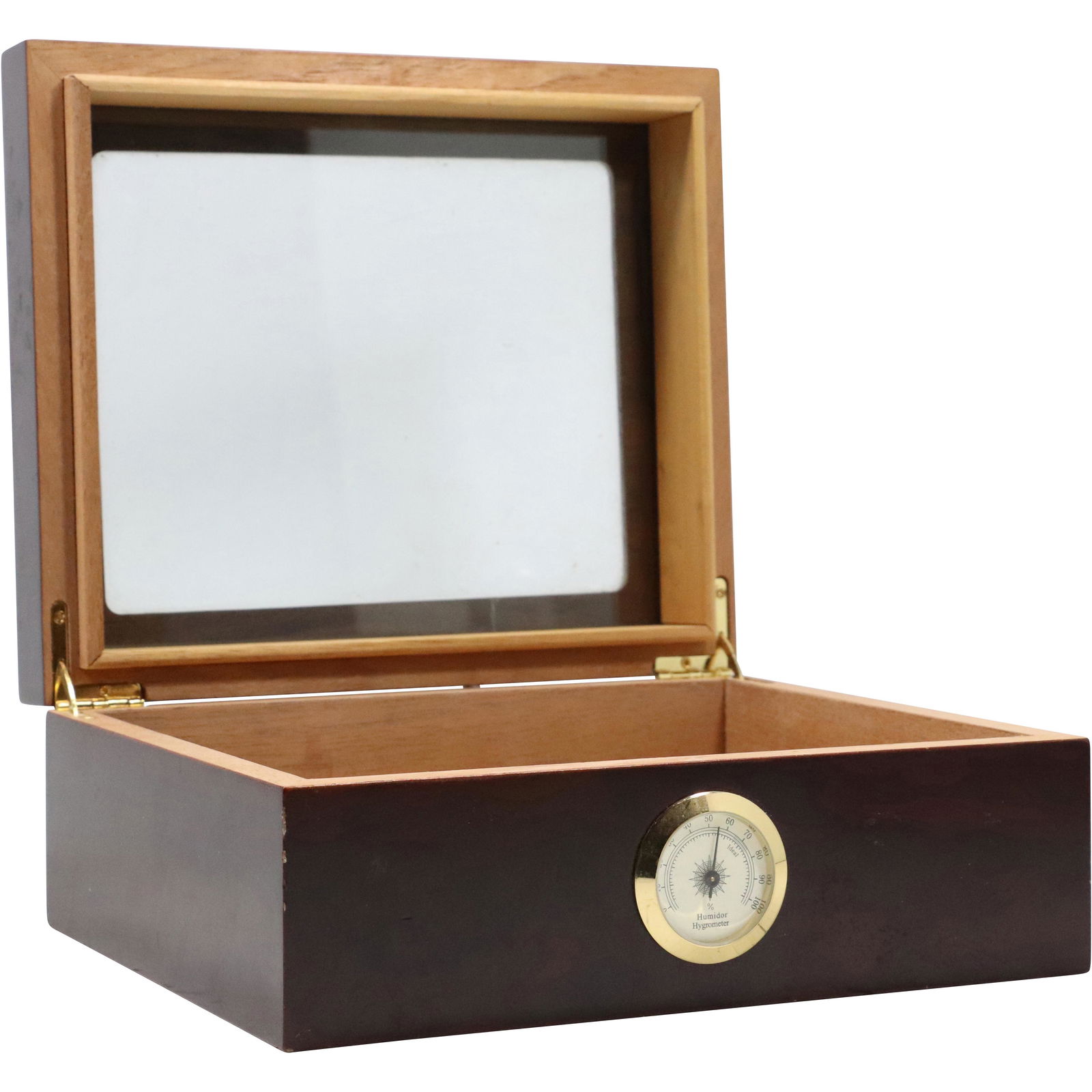 Wooden Cigar Box Humidor - Clean: Wooden Cigar Box Humidor - Clean. size: 4.25h 10.25w