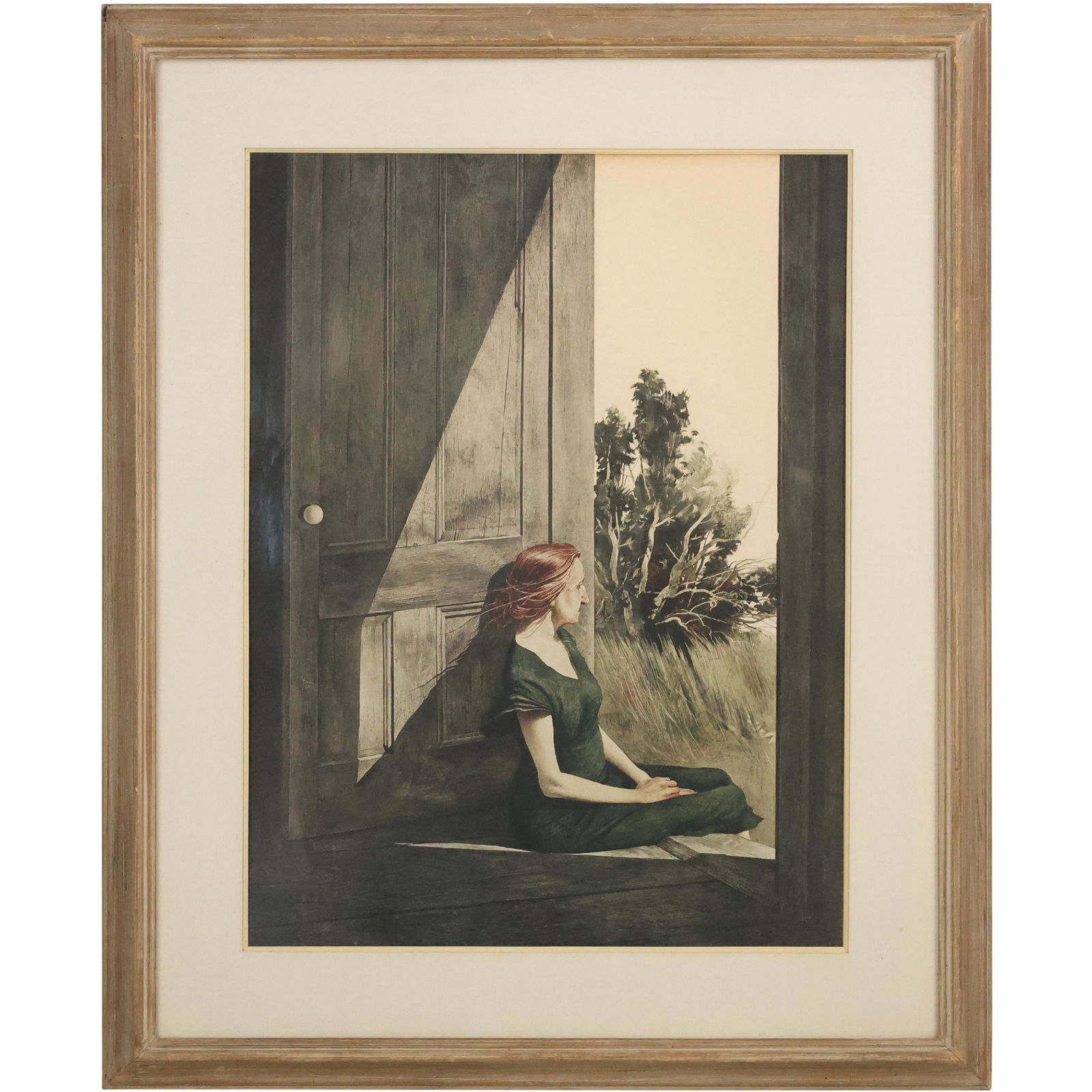 Christina Olson by Andrew Wyeth, Limited Edition Collotype on Paper, Pub.: Triton Press NY: Christina Olson by Andrew Wyeth, Limited Edition Collotype on Paper, Pub.: Triton Press NY. Original framing. Label on verso. size: 24 x 18 matte, 33 x 27 outside frame