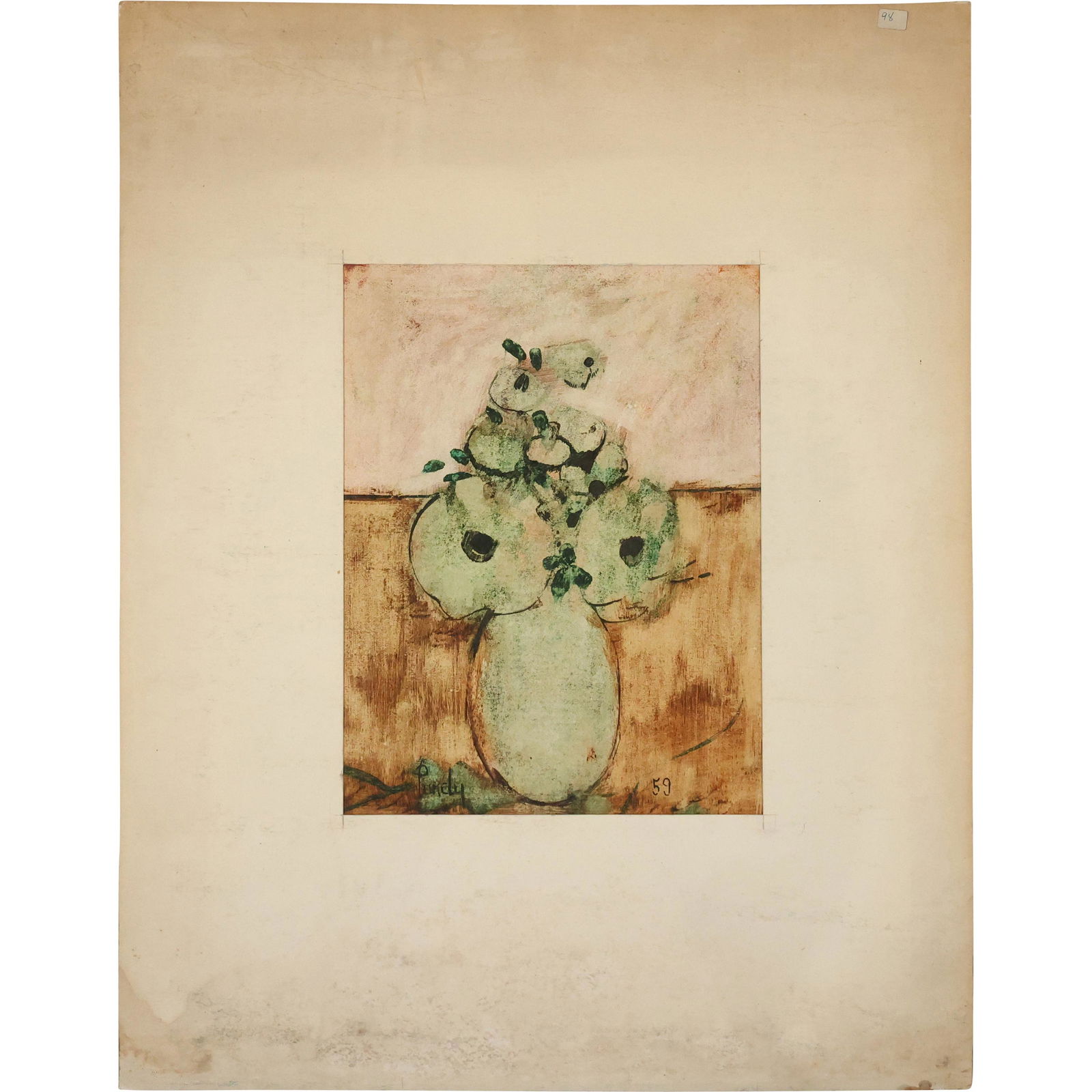 Donald Purdy, Listed CT Artist, Lithograph, Modernism Still Life Flowers in vase. Signed in Plate: Donald Purdy, Listed CT Artist, Lithograph, Modernism Still Life Flowers in vase. Signed in Plate, Acquired from the Donald Purdy Estate. size: 14.5 x 11.75 matte, 28.5 x 22 outside matte. Donald Roy