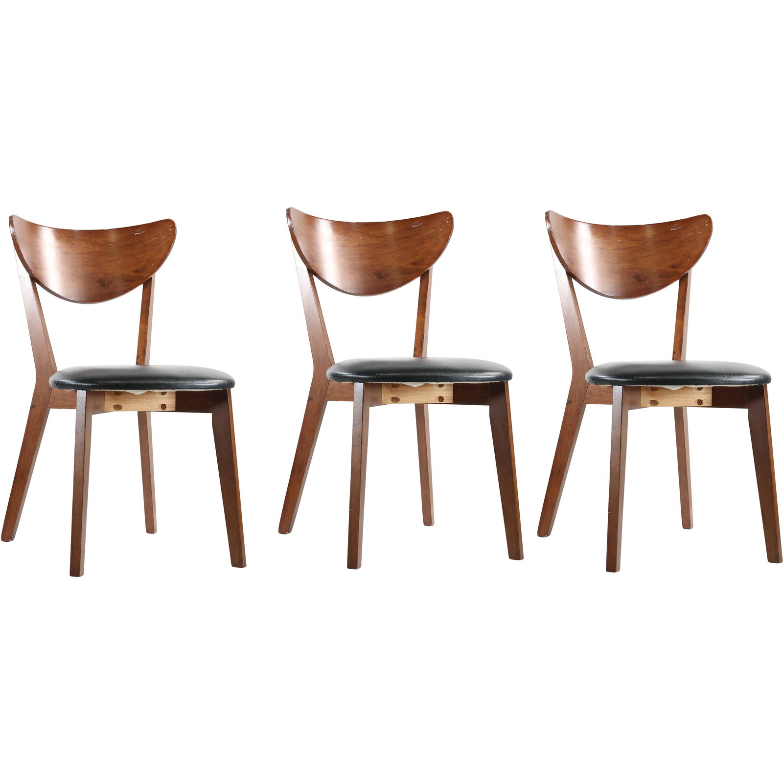 [3] Danish Modern Mid-Century Side / Dining Chairs: [3] Danish Modern Mid-Century Side / Dining Chairs. size: 30.25 x 17.5 x 21