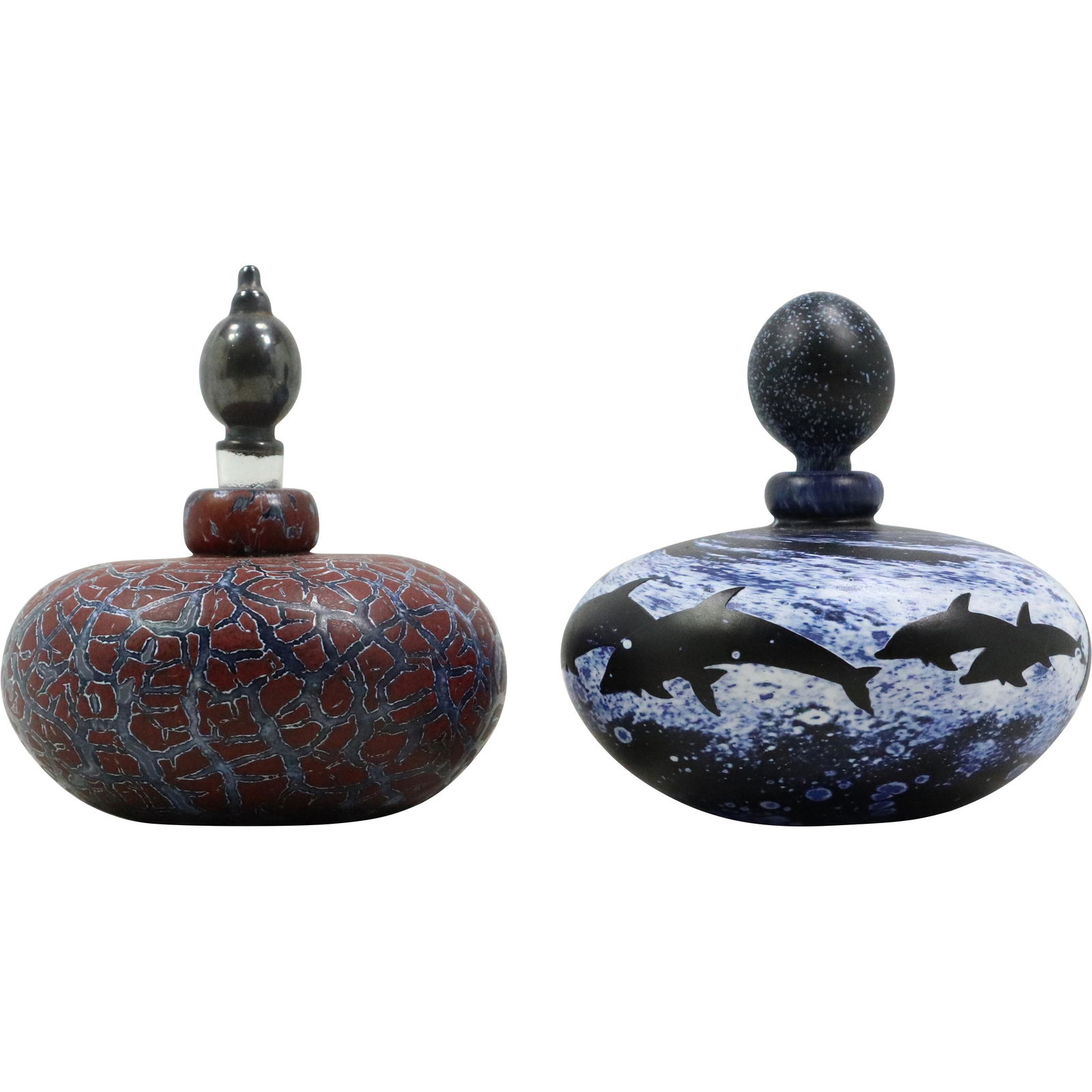 [2] Quality Art Glass Perfume Bottles, Label: Made in England (1 of 15)