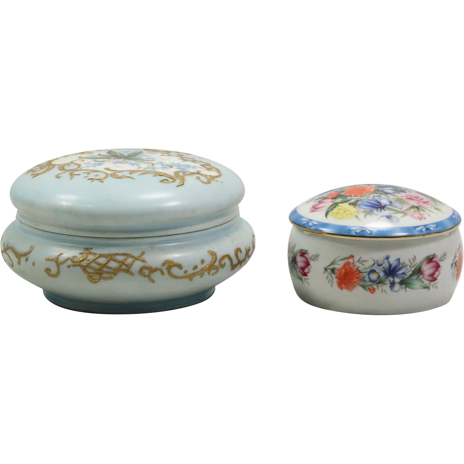 [2] Fine Porcelain Covered Dresser Boxes, 1 Musical (1 of 12)