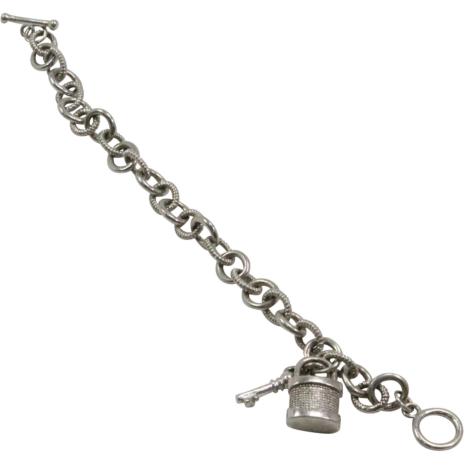.925 Sterling Silver UD Locket Bracelet with Diamonds; 7 1/2 in. x 1/4 in.: .925 Sterling Silver UD Locket Bracelet with Diamonds; 7 1/2 in. x 1/4 in.