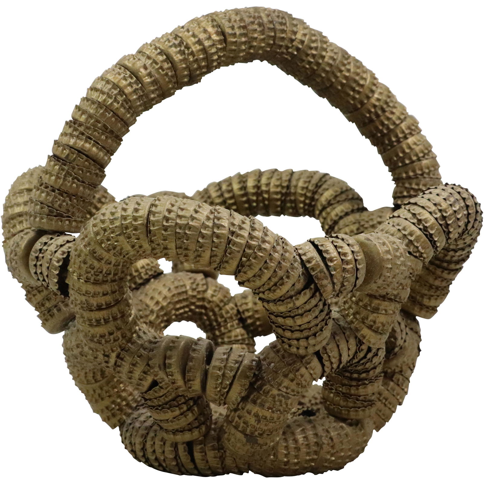 Vintage Folk Art "Bottle Caps" Basket (1 of 9)