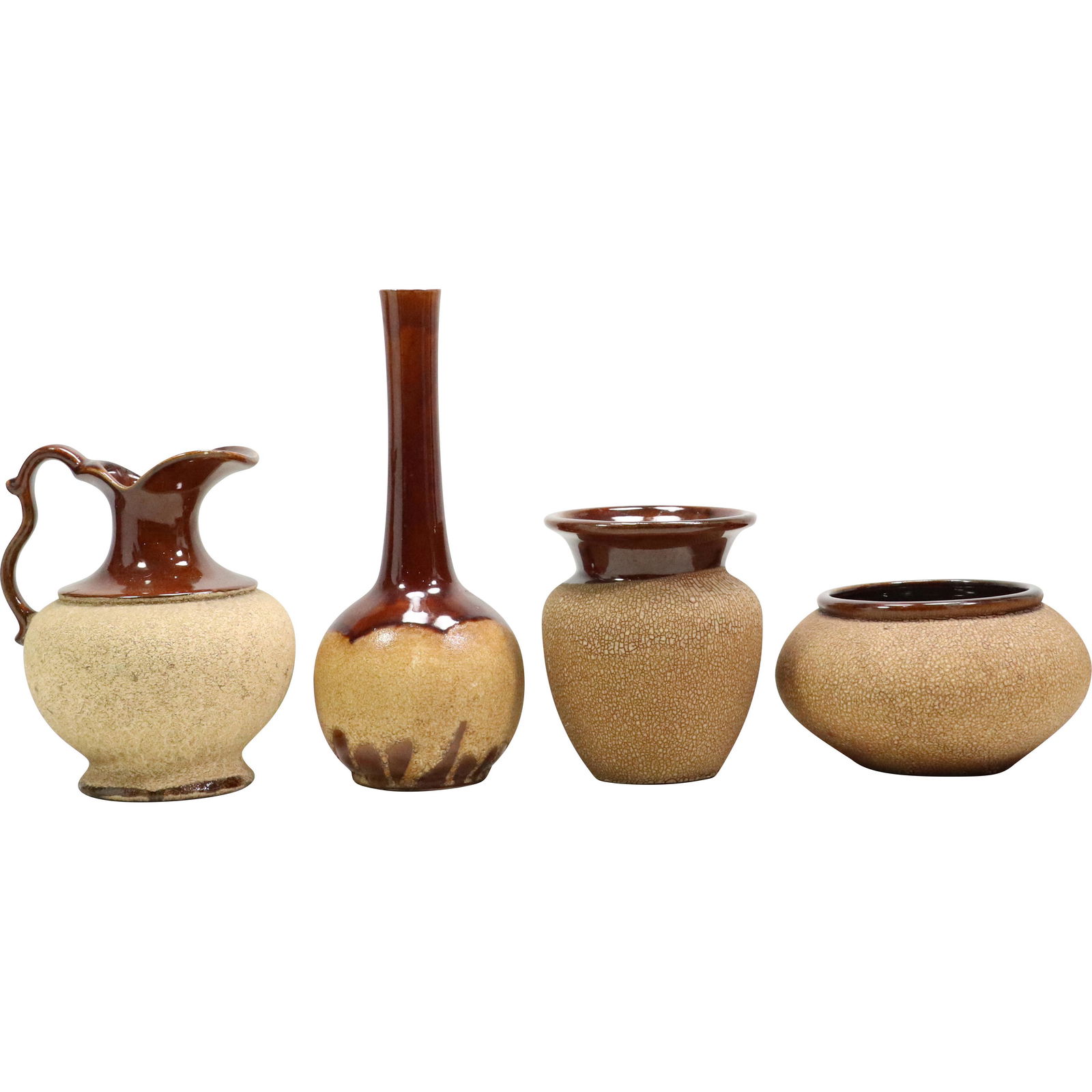 4 Assorted ROYAL HAEGER Brown Glaze & Textured Vases and Bowl (1 of 17)