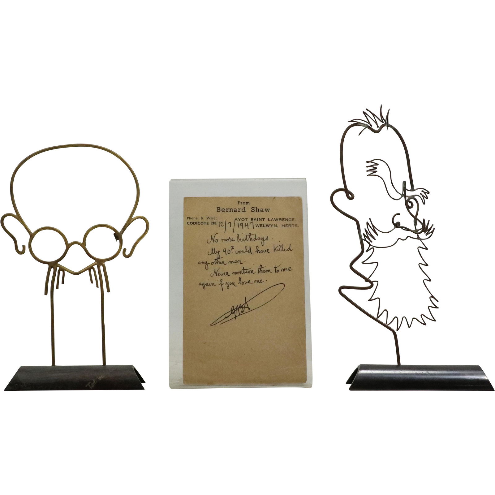 [2] TED WEIDHAAS Metal Wire Sculptures and Personalized Letter Bernard Shaw (1 of 13)