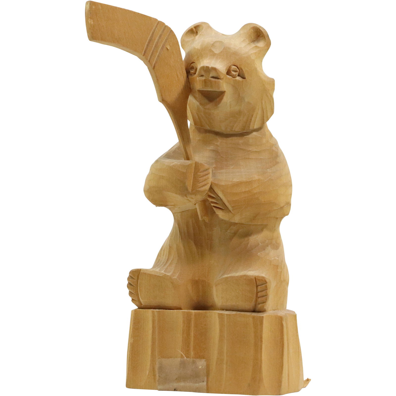 Russian Hand Carved BEAR HOCKEY PLAYER (1 of 8)