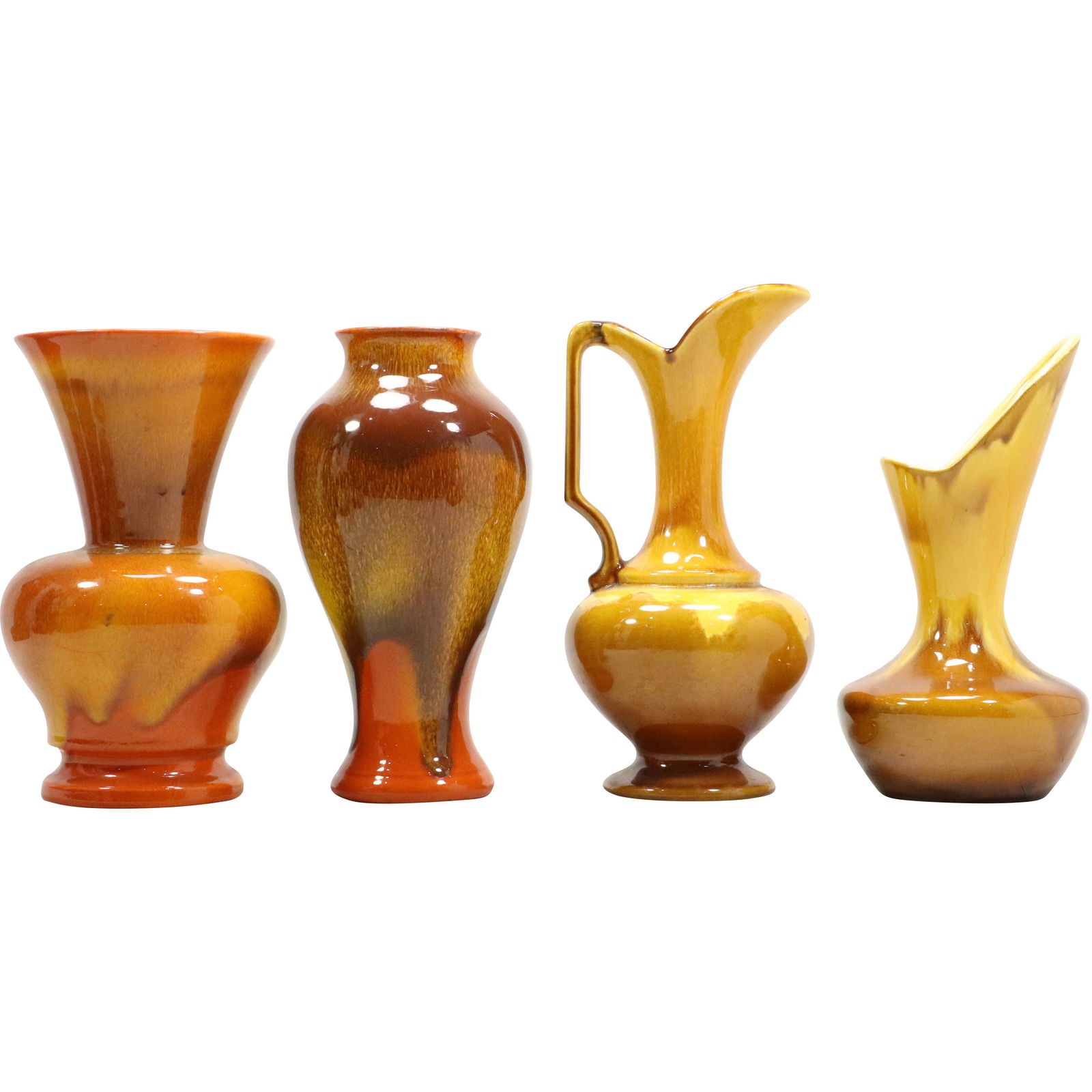 [4] Royal Haeger Orange Glazed Ceramic 3 Vases and 1 Ewer (1 of 20)