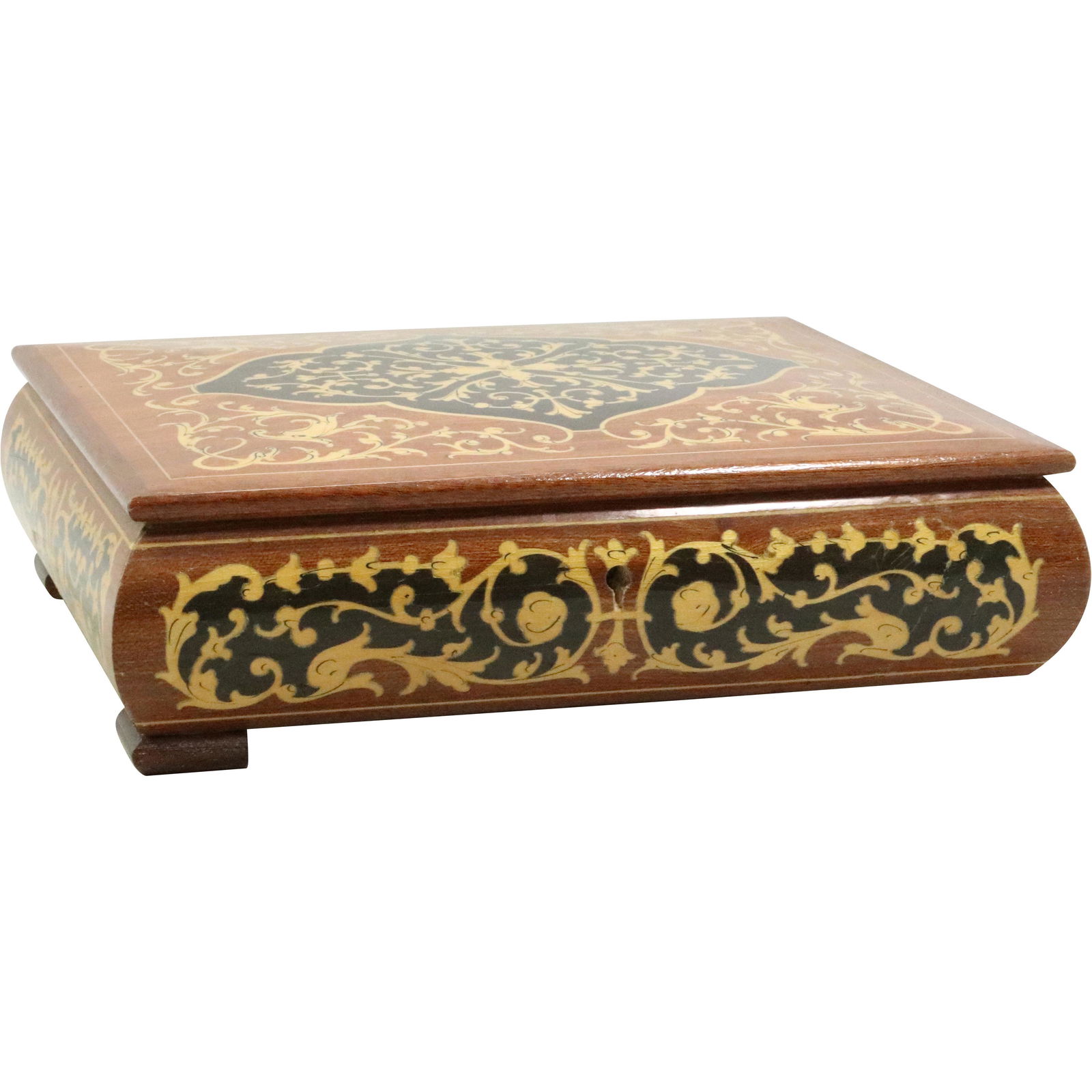 Italian Ornate Design Musical Wooden Dresser Box (1 of 9)