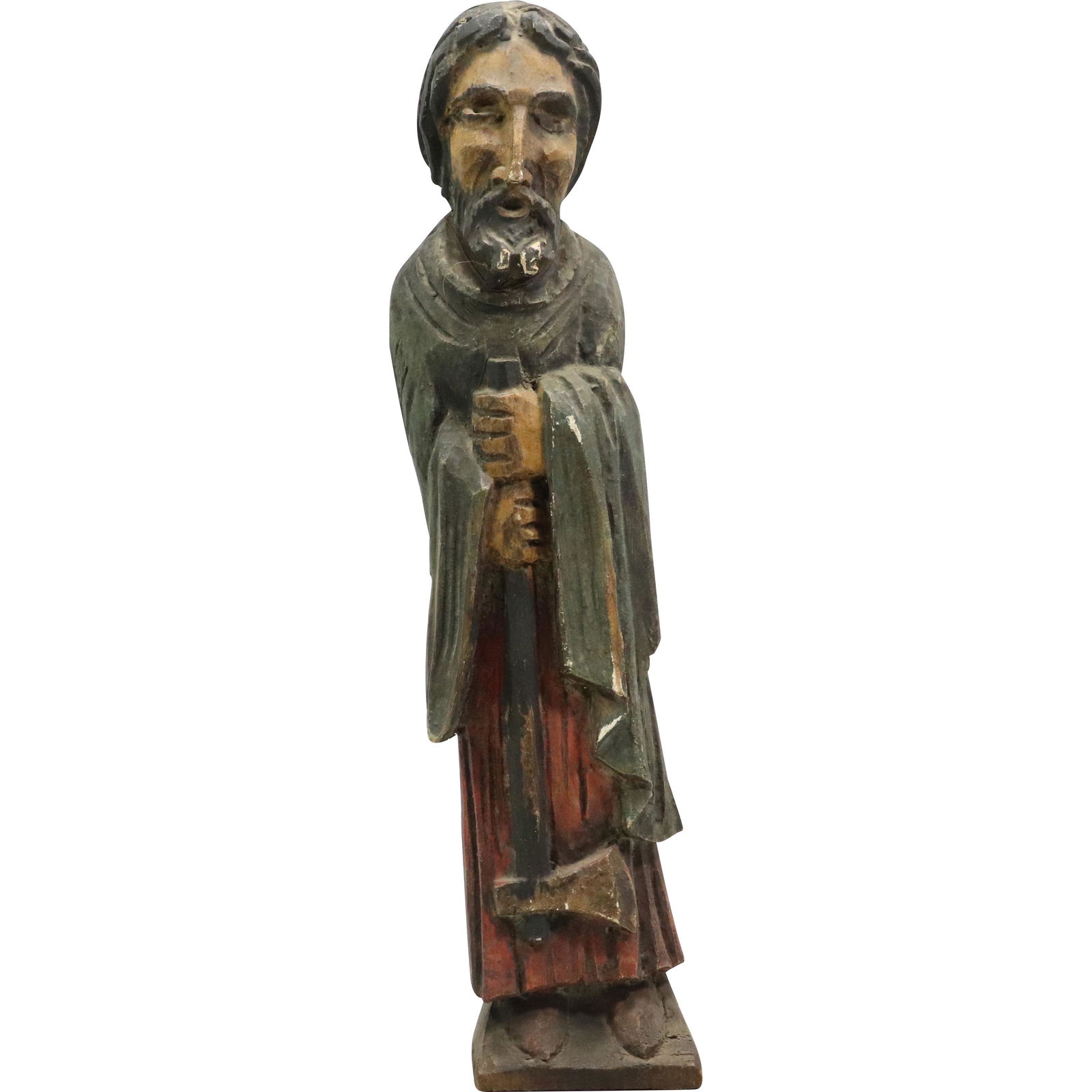 Carved Wooden Santos Figure - Original Polychrome Patina (1 of 8)