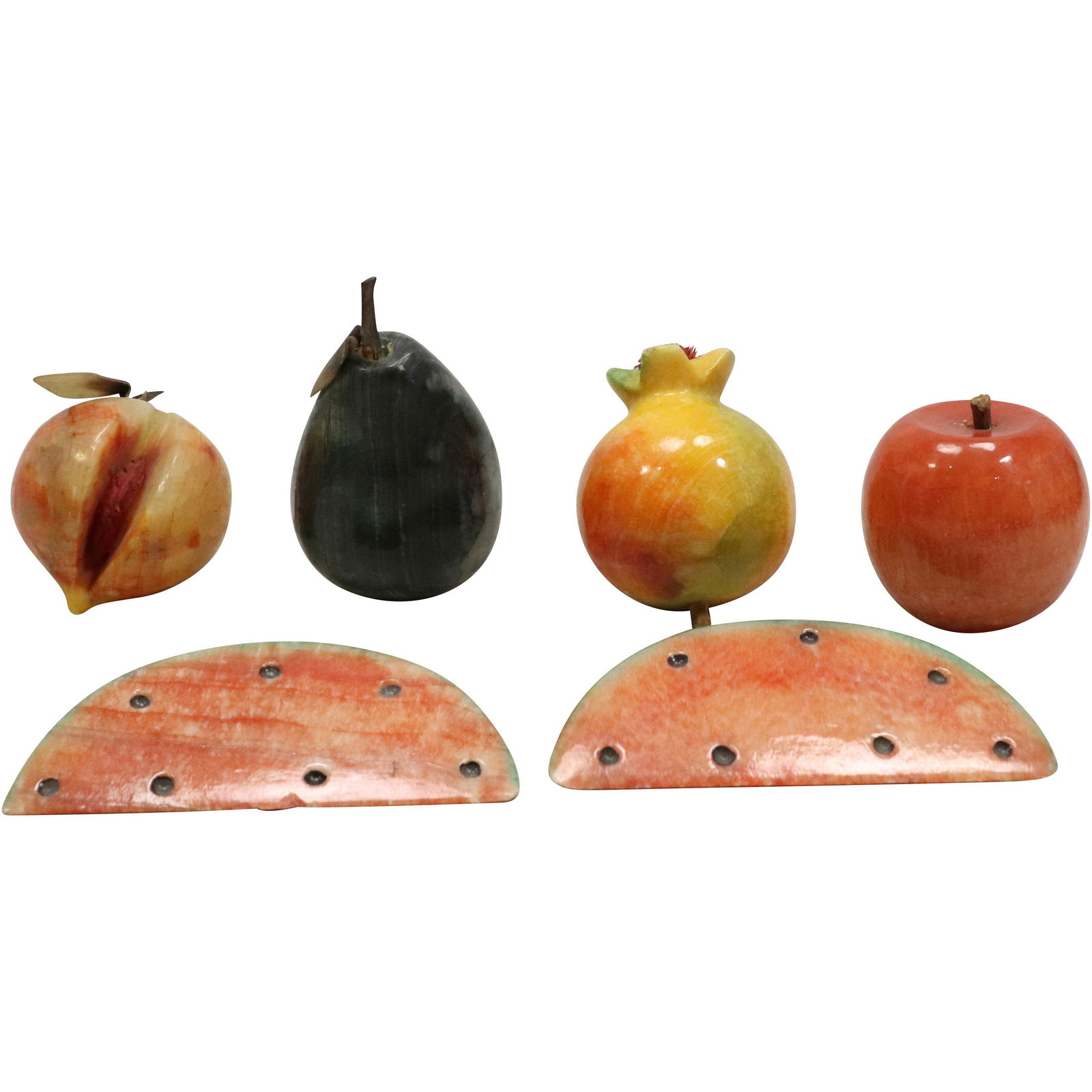 [6] Assorted Polished Marble Accent "Fruits": [6] Assorted Polished Marble Accent "Fruits". size: 3 5h 3 5.5w